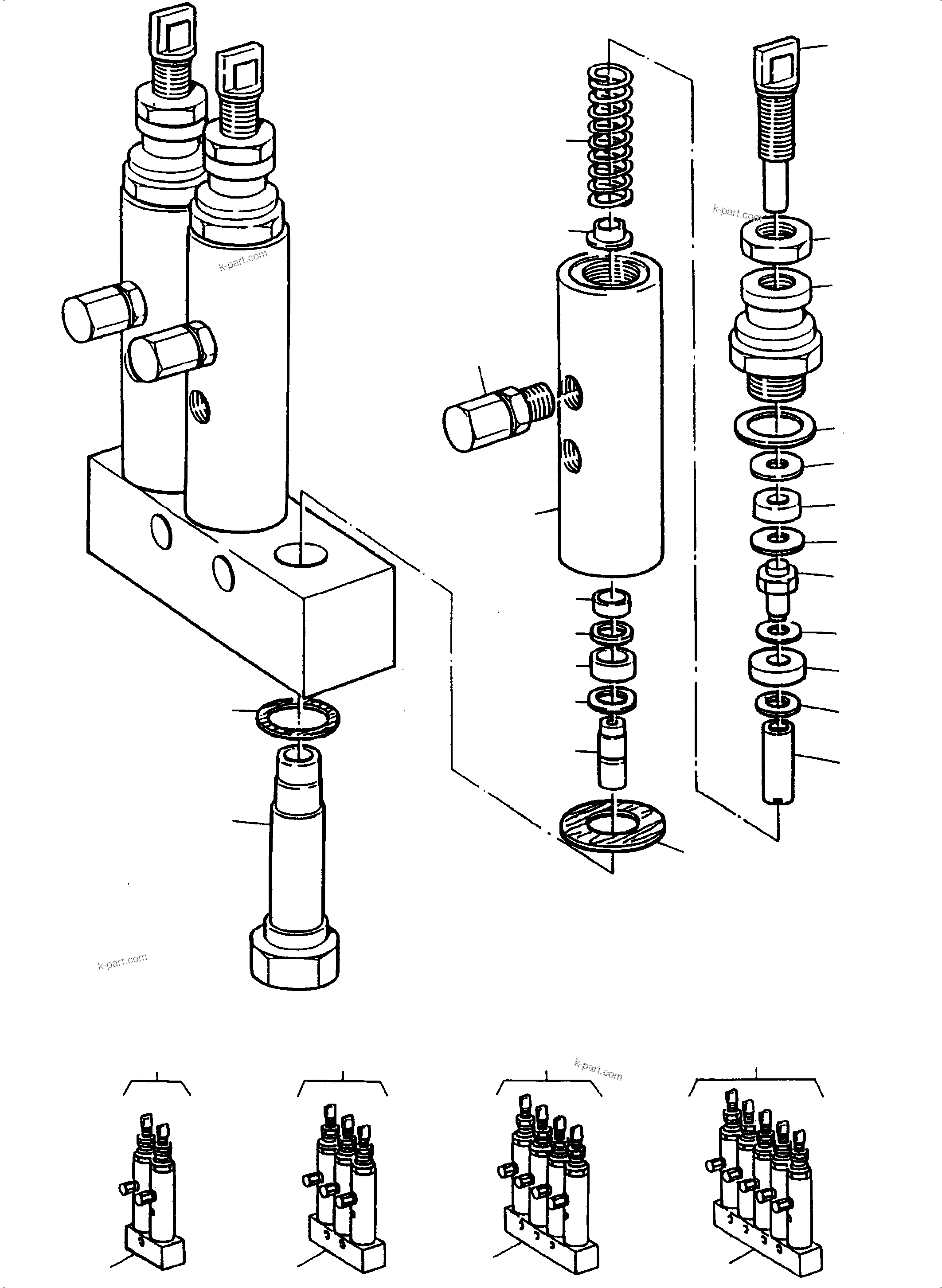 Komatsu parts book diagram for PC5500-6 S/N 15083: METERING VALVE
