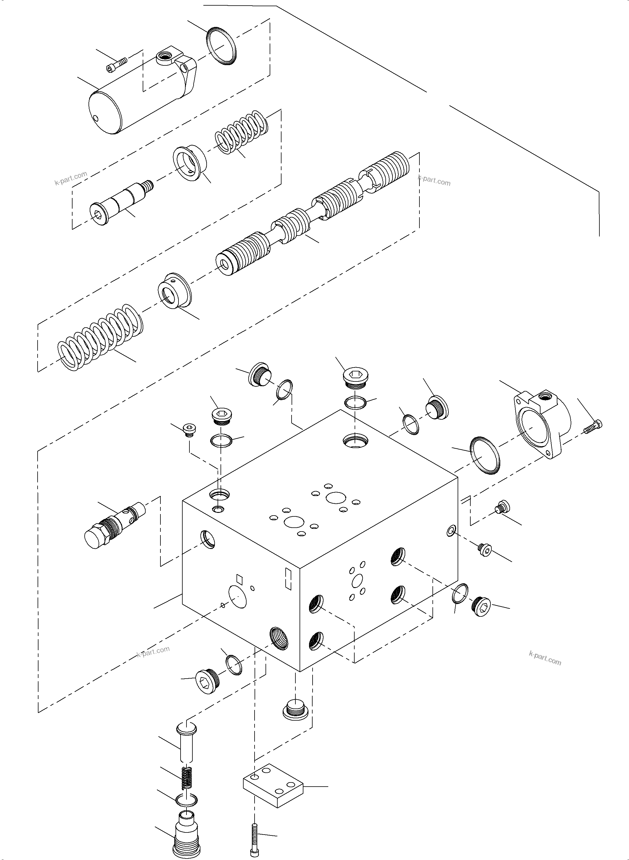 Komatsu parts book diagram for PC5500-6 S/N 15083: CONTROL BLOCK