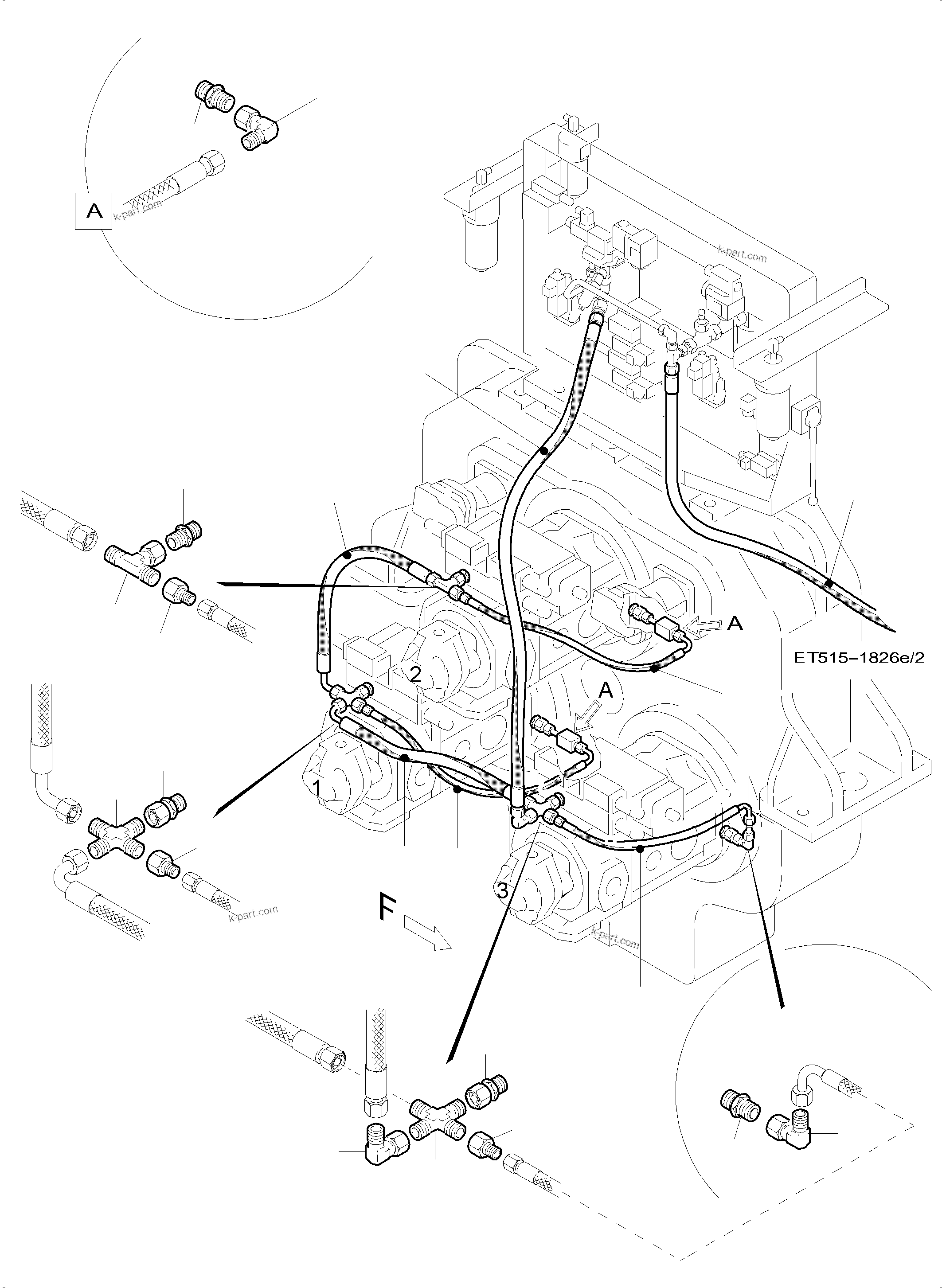 Komatsu parts book diagram for PC5500-6 S/N 15083: MAIN PUMP CONTROL