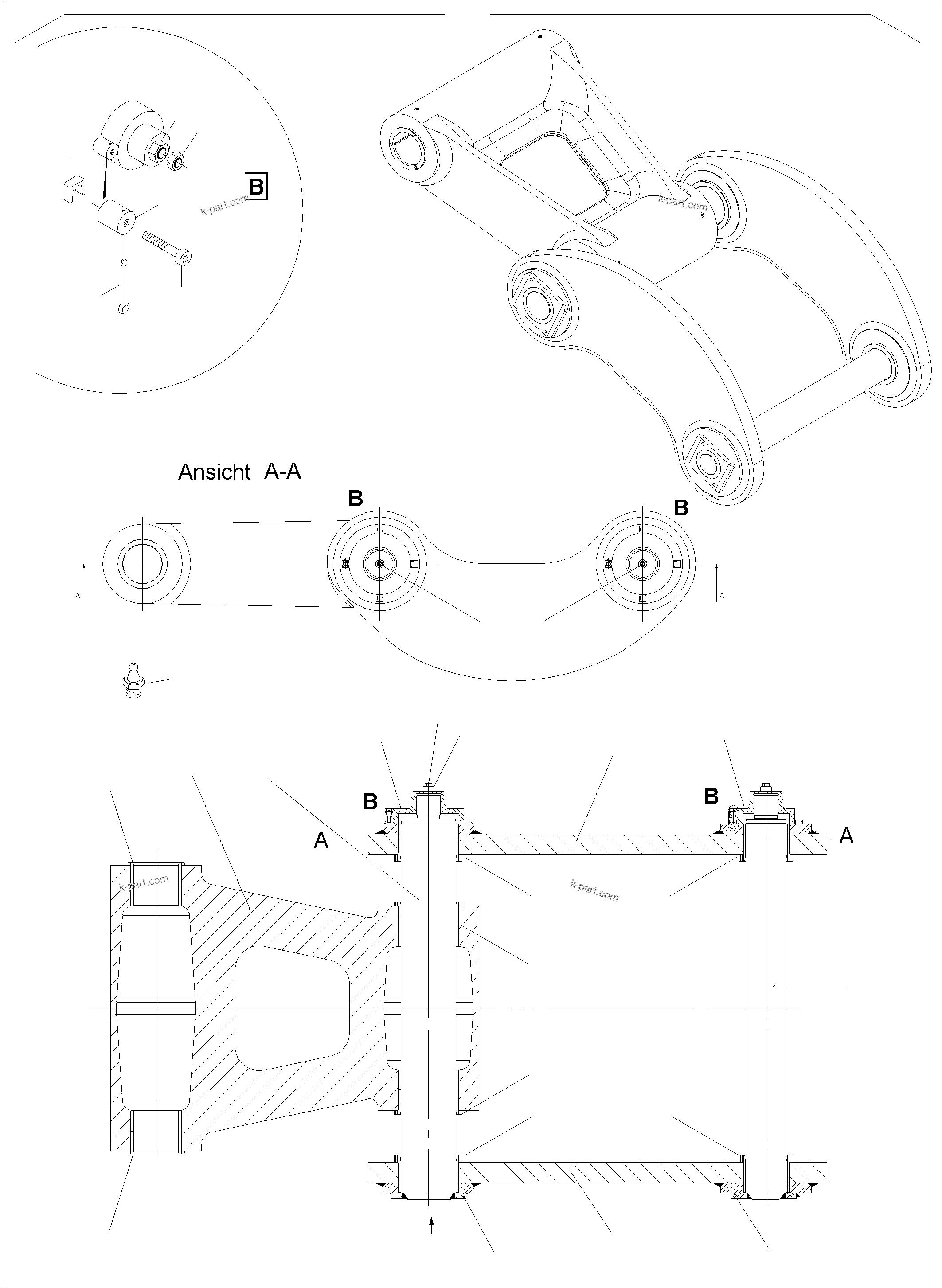Komatsu parts book diagram for PC5500-6 S/N 15083: STEERING AND ROD