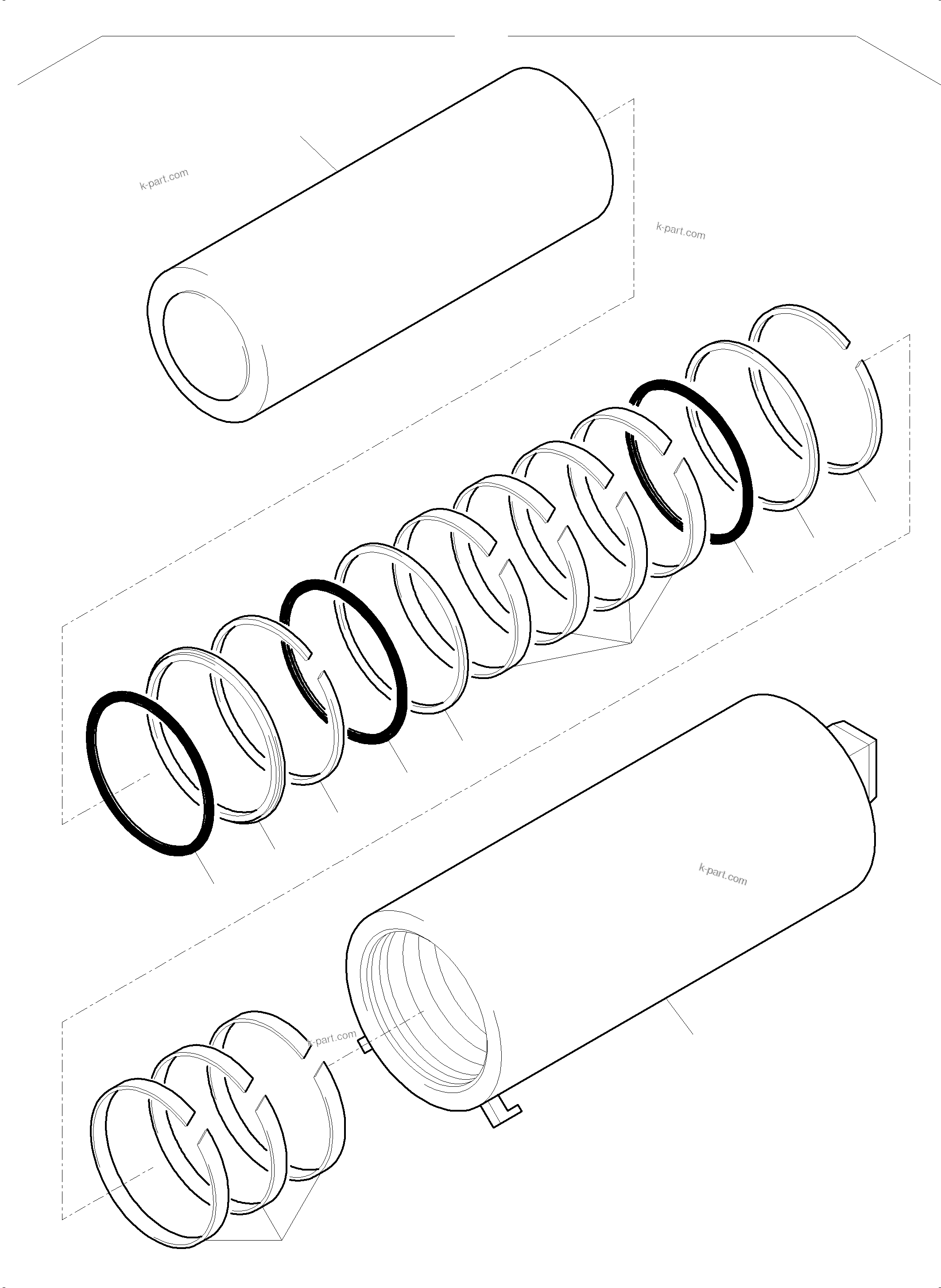 Komatsu parts book diagram for PC5500-6 S/N 15083: HYDR. TENSIONER
