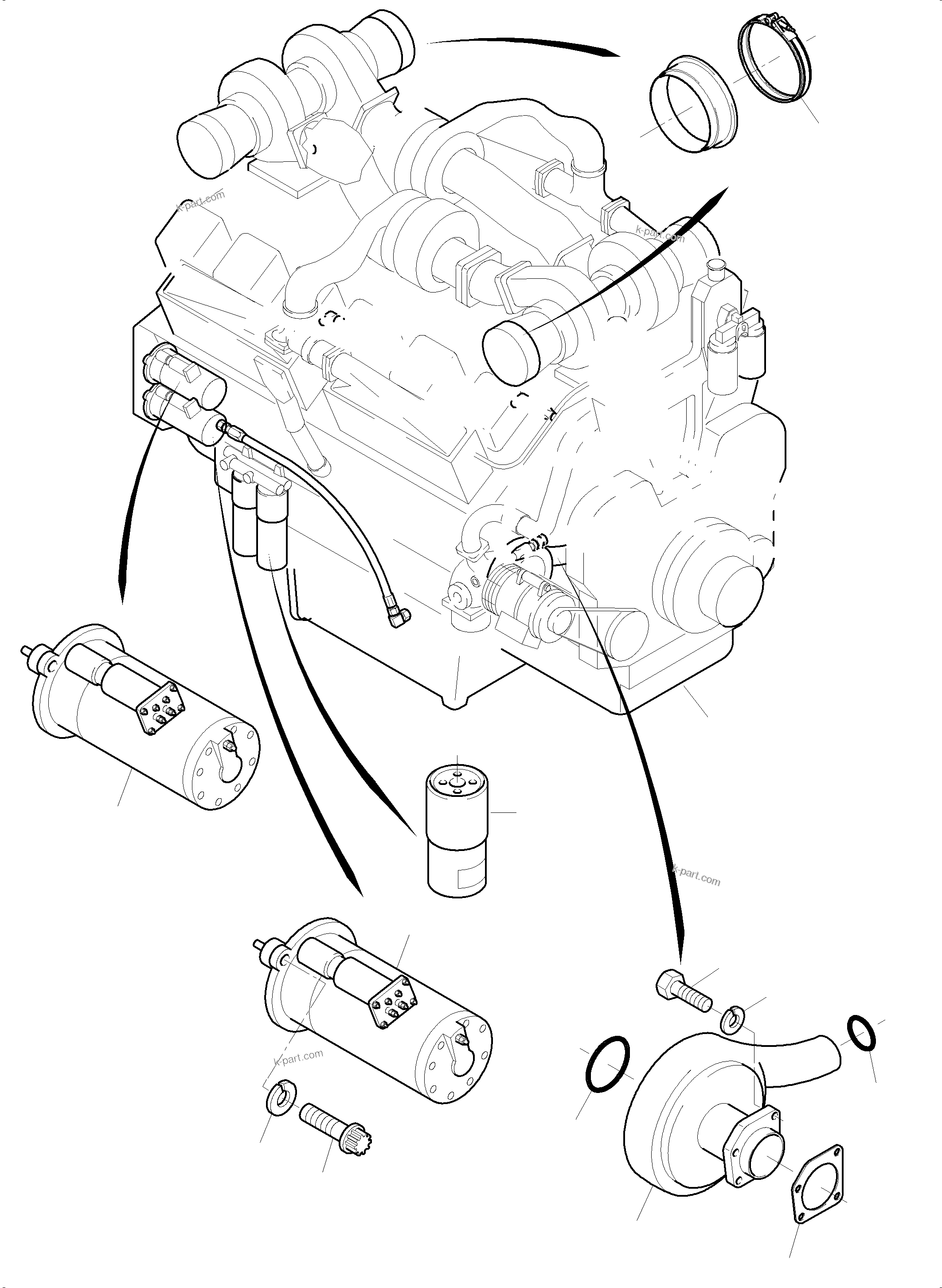 Komatsu parts book diagram for PC5500-6 S/N 15083: DIESEL ENGINE WITH CENSE MONITOR