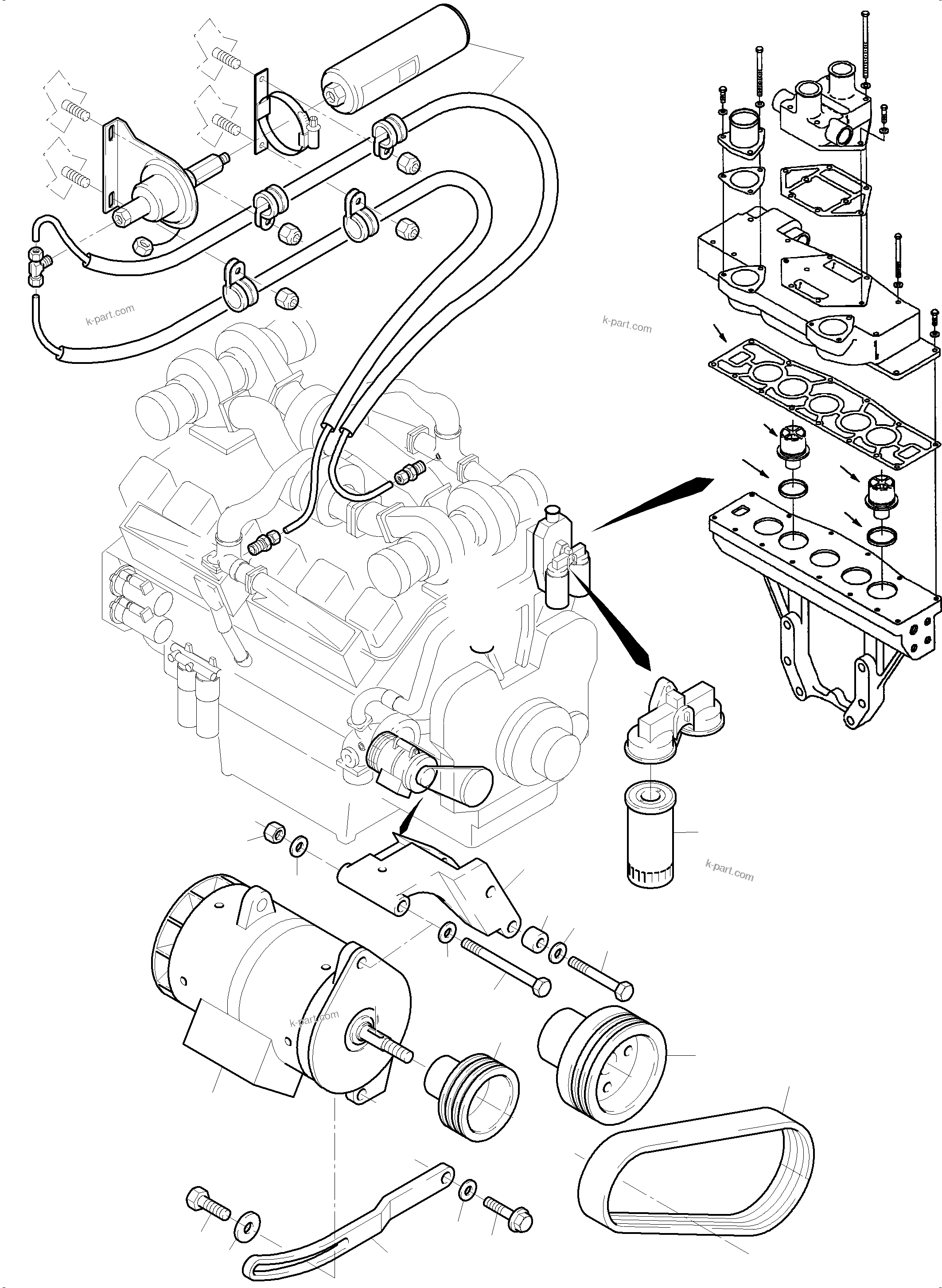 Komatsu parts book diagram for PC5500-6 S/N 15083: DIESEL ENGINE WITH CENSE MONITOR