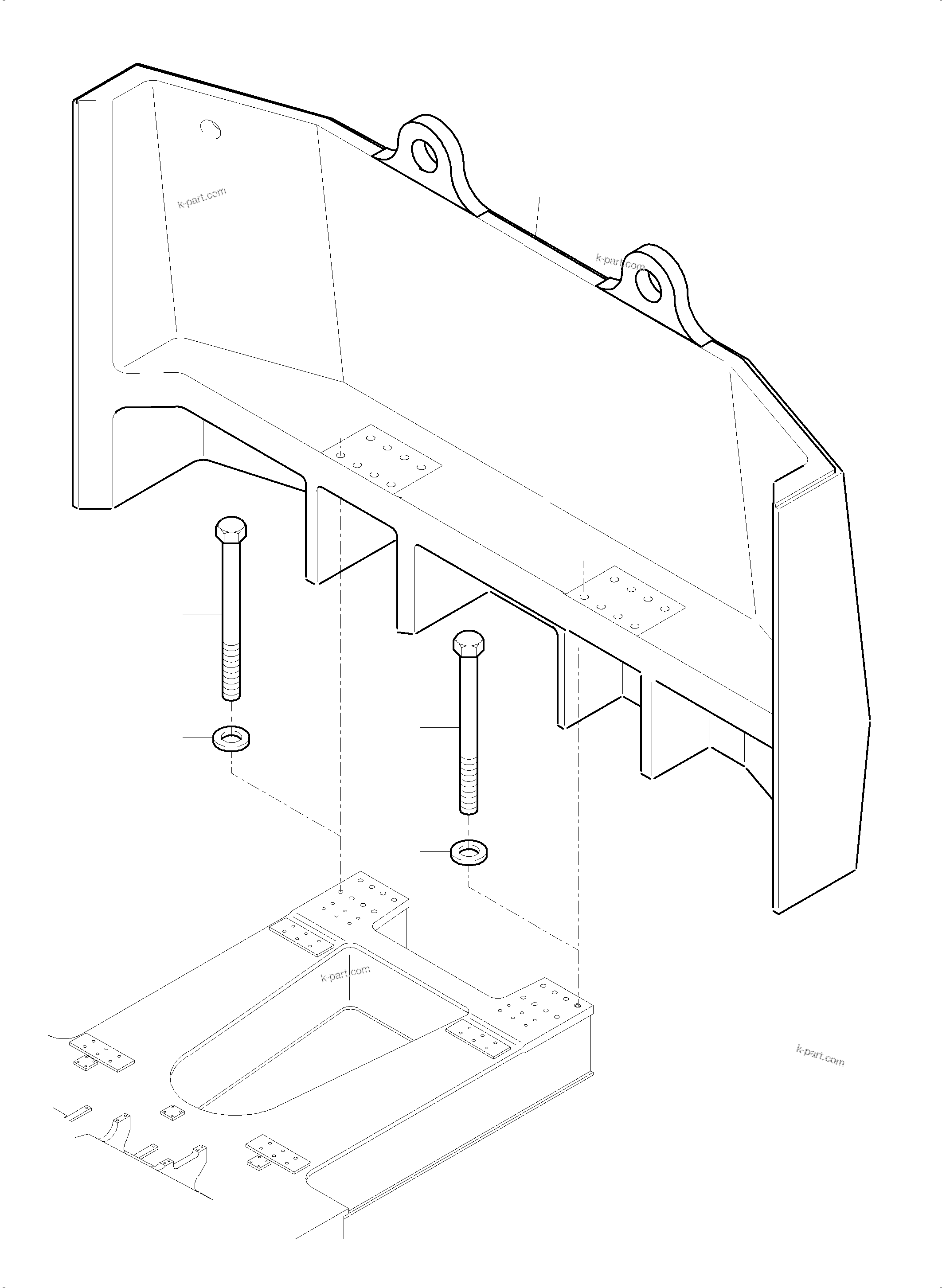 Komatsu parts book diagram for PC5500-6 S/N 15083: COUNTERWEIGHT ARR.