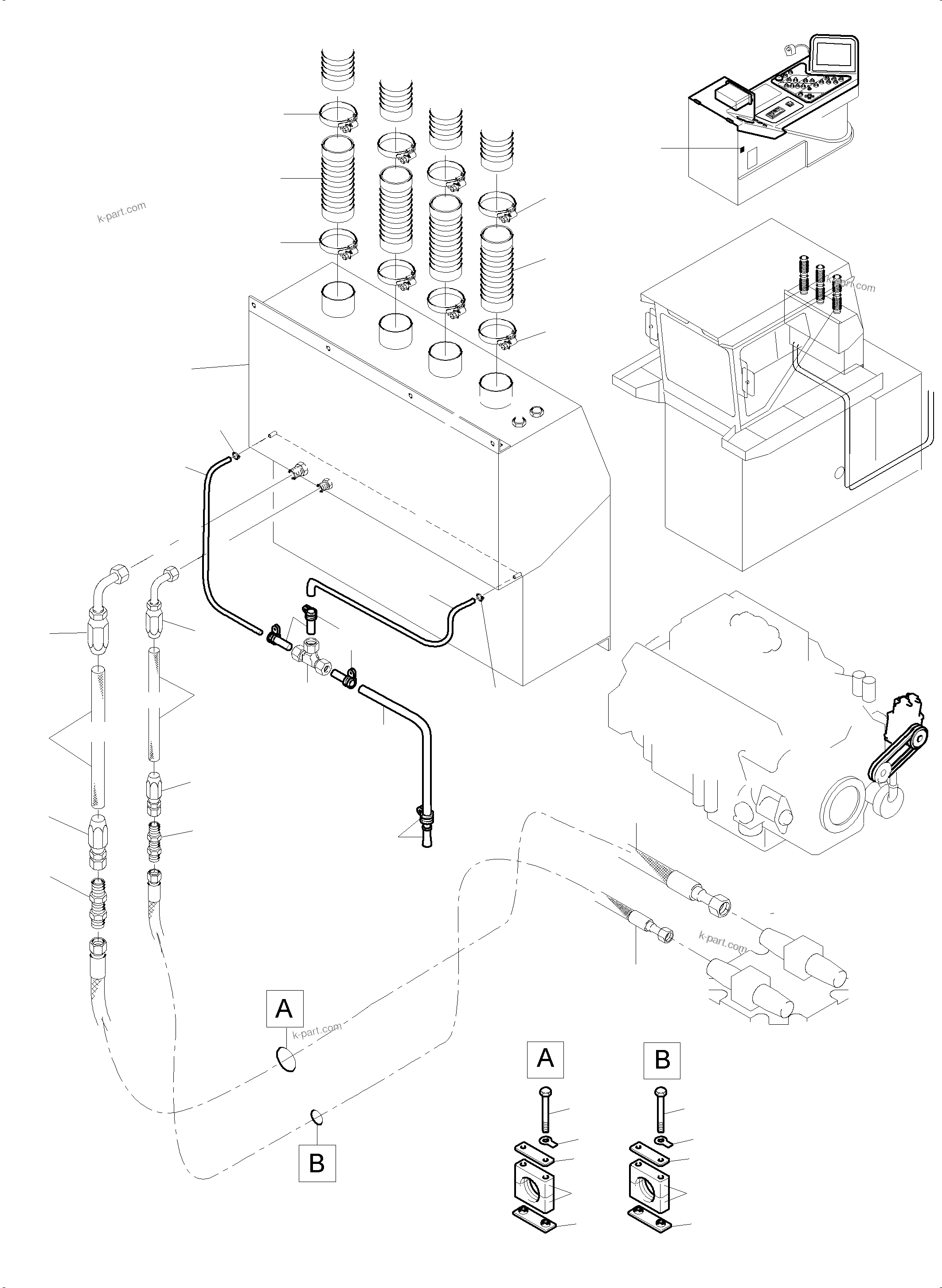 Komatsu parts book diagram for PC5500-6 S/N 15083: AIR CONDITION ARR.