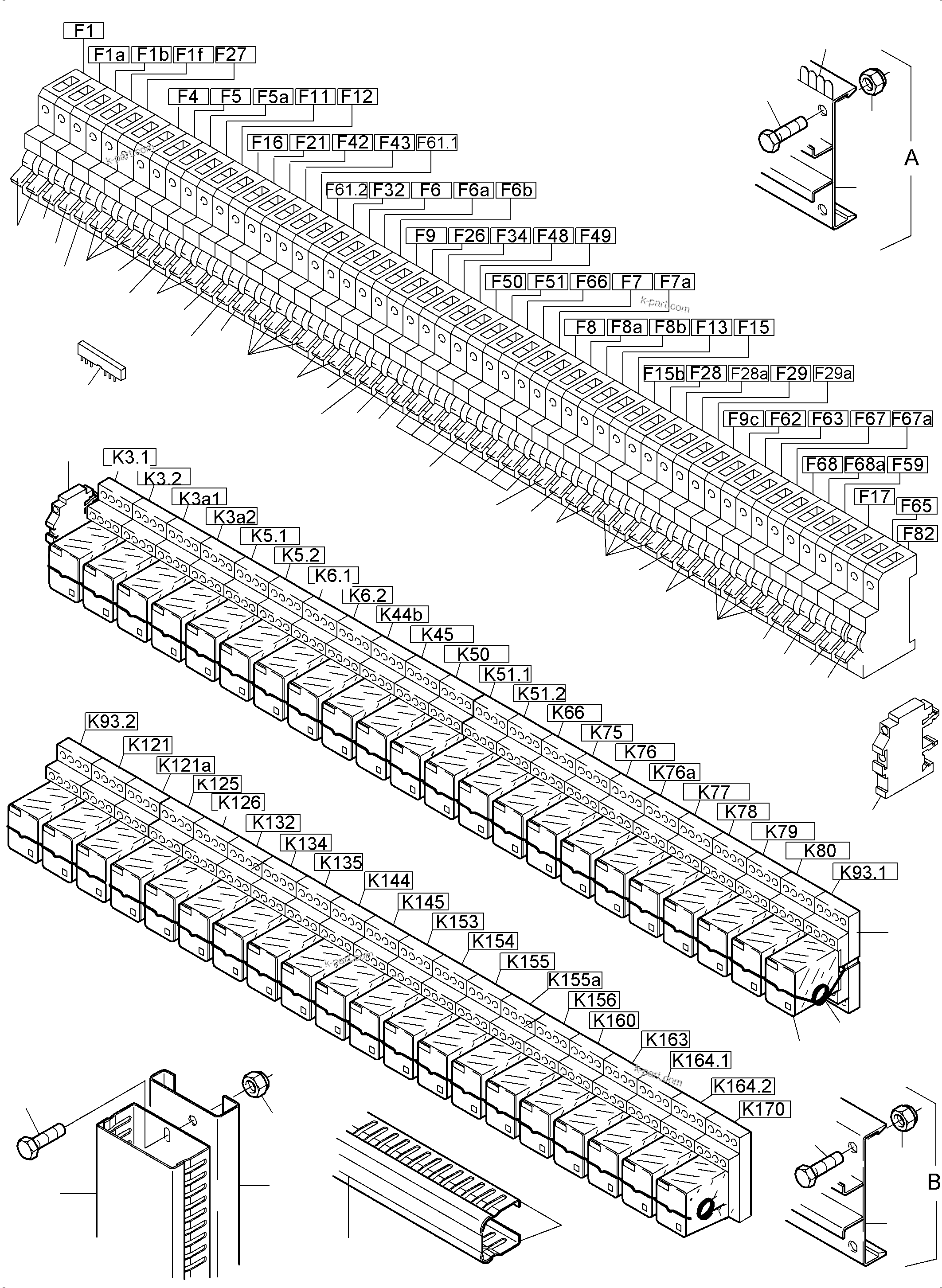 Komatsu parts book diagram for PC5500-6 S/N 15083: SWITCH FRAMING X2
