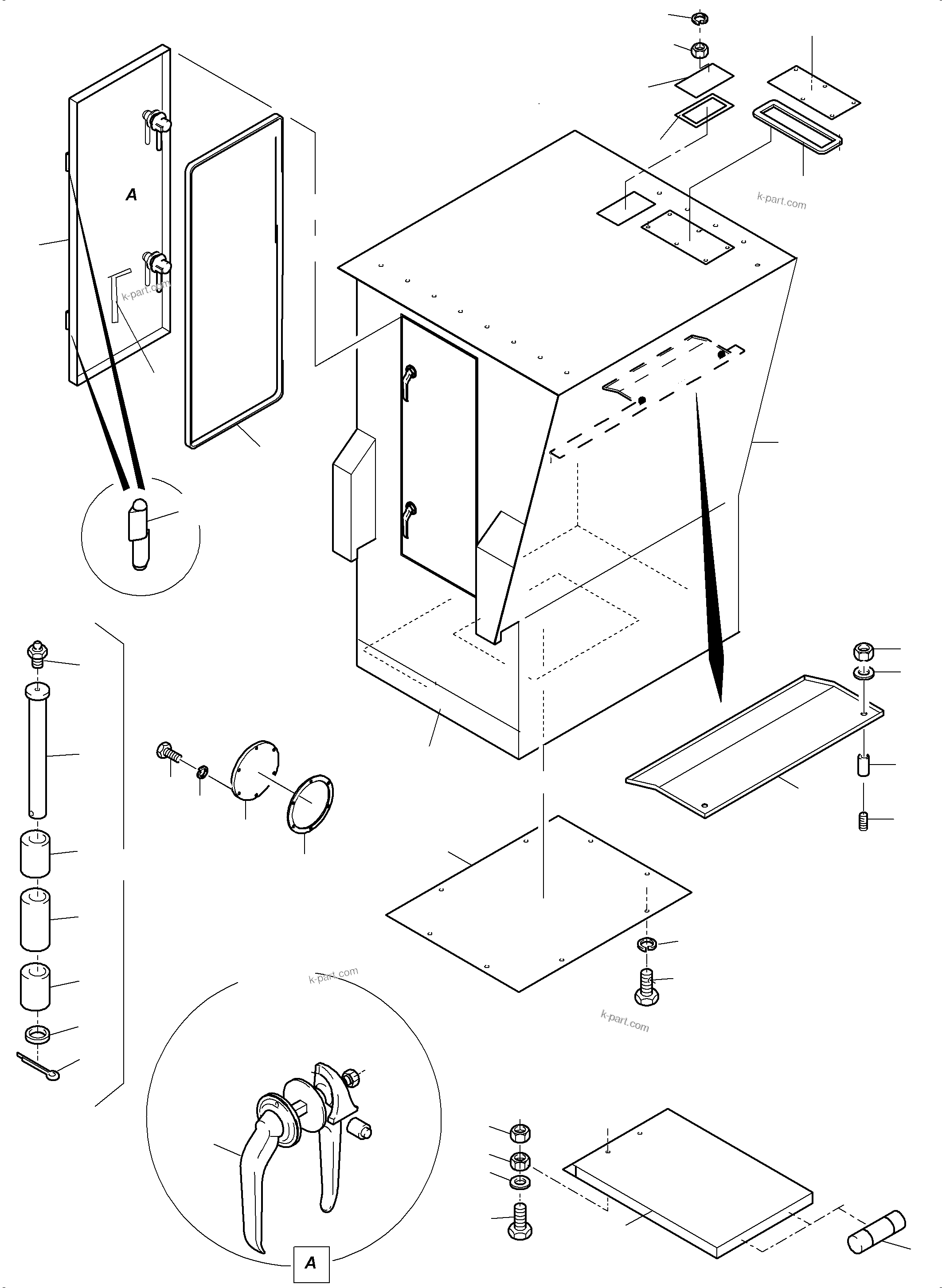 Komatsu parts book diagram for PC5500-6 S/N 15083: CAB SUPPORT ARR.