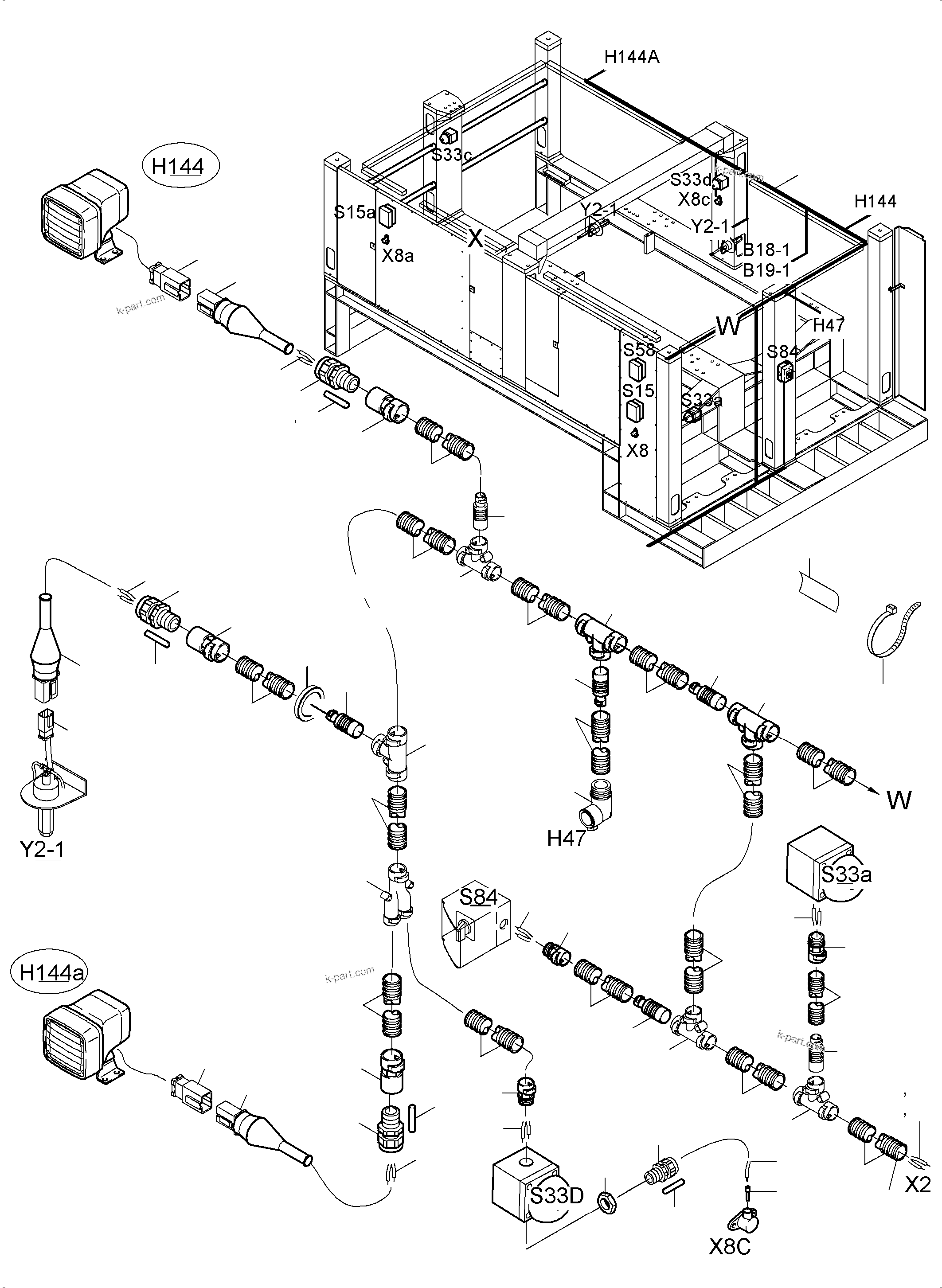 Komatsu parts book diagram for PC5500-6 S/N 15083: LIGHTING EQUIPMENT