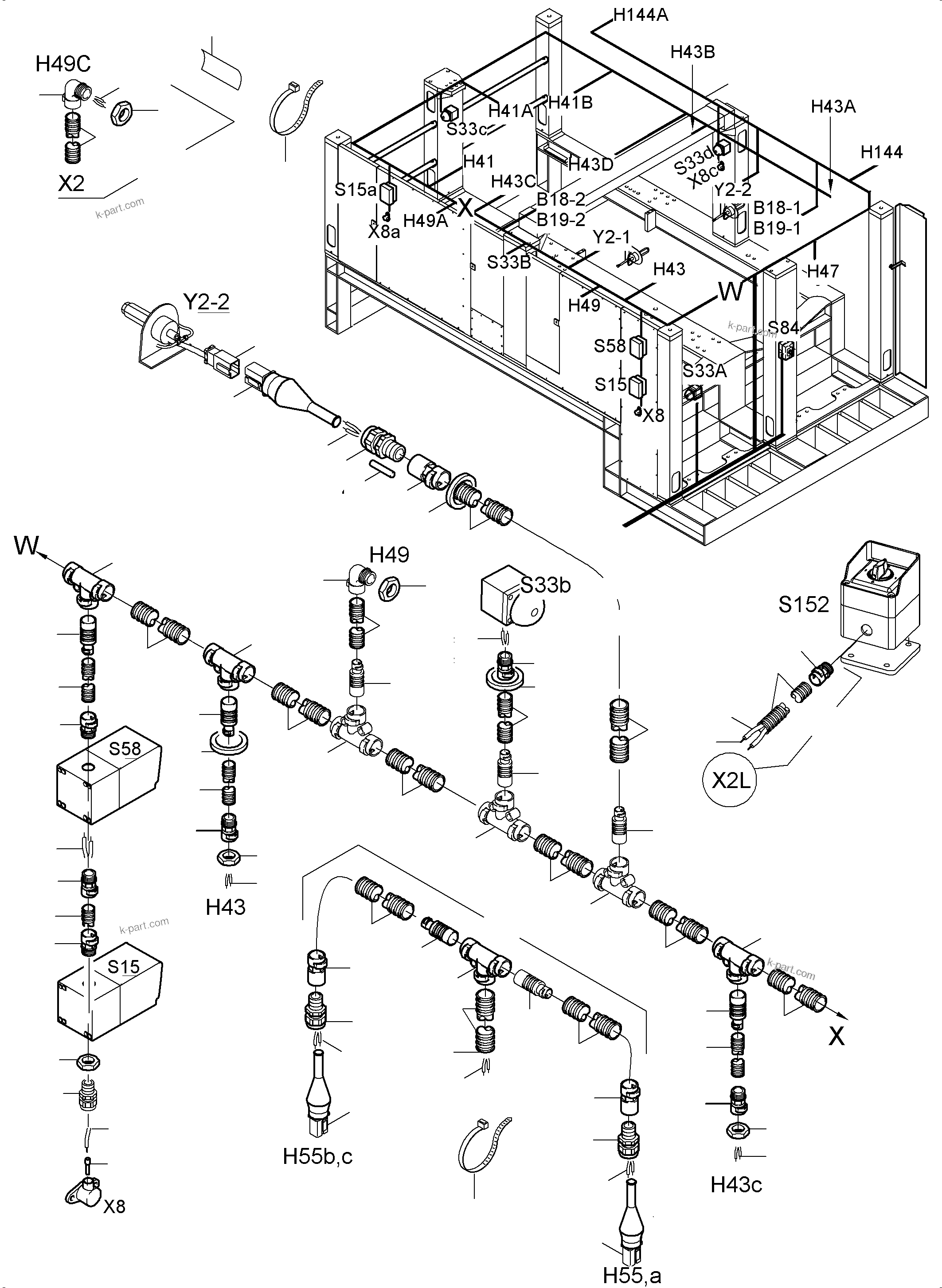 Komatsu parts book diagram for PC5500-6 S/N 15083: LIGHTING EQUIPMENT
