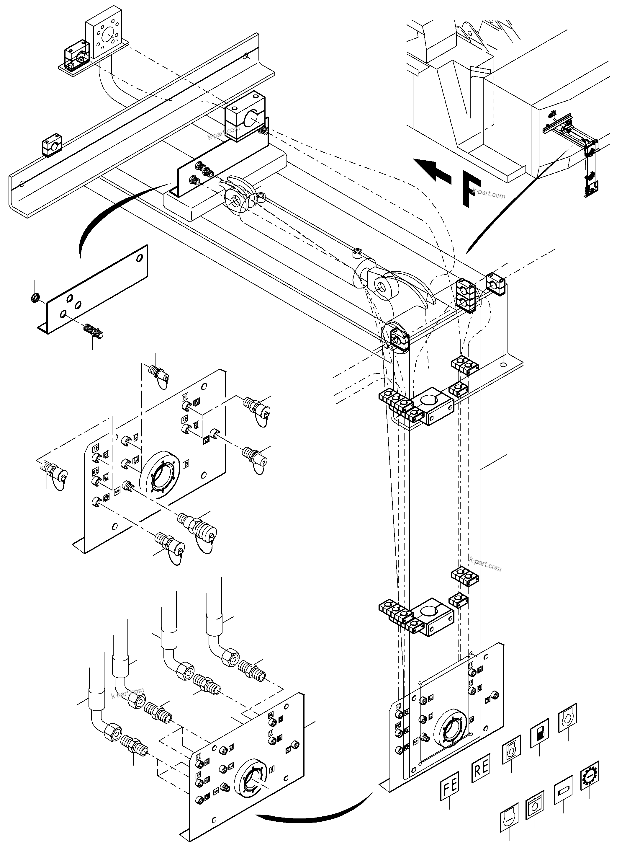 Komatsu parts book diagram for PC5500-6 S/N 15083: REFUELING EQUIPMENT FUEL LINE WIGGINS VR 300