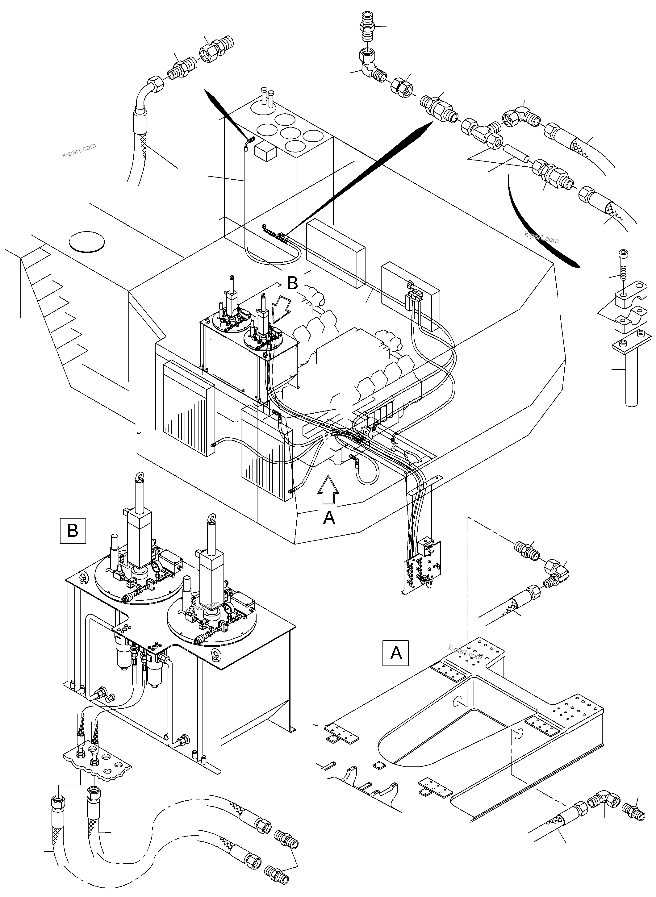 Komatsu parts book diagram for PC5500-6 S/N 15083: REFUELING EQUIPMENT FUEL LINE WIGGINS VR 300