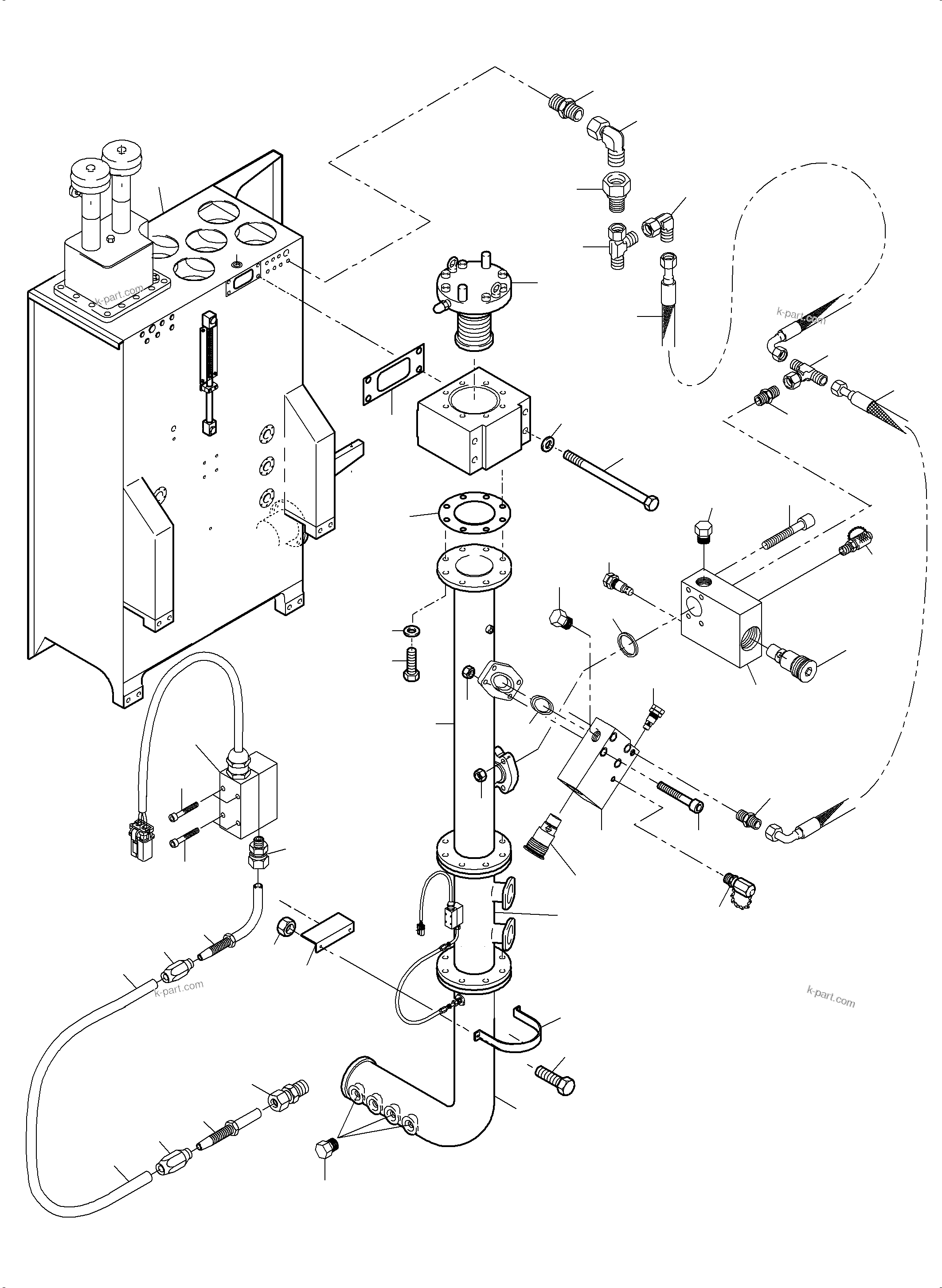 Komatsu parts book diagram for PC5500-6 S/N 15083: MAIN OIL TANK