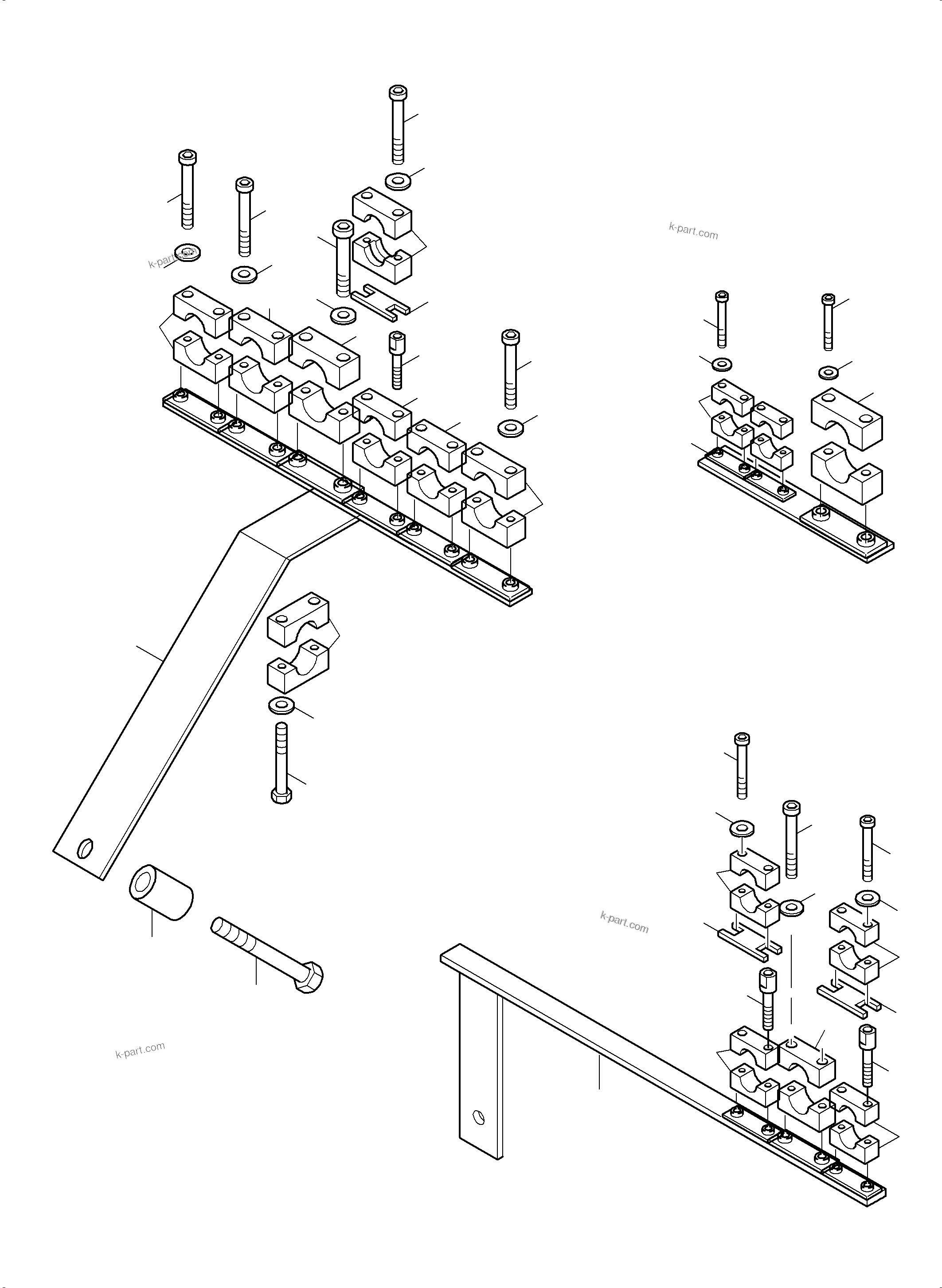 Komatsu parts book diagram for PC5500-6 S/N 15083: HOSE CLAMP ASSY PDG