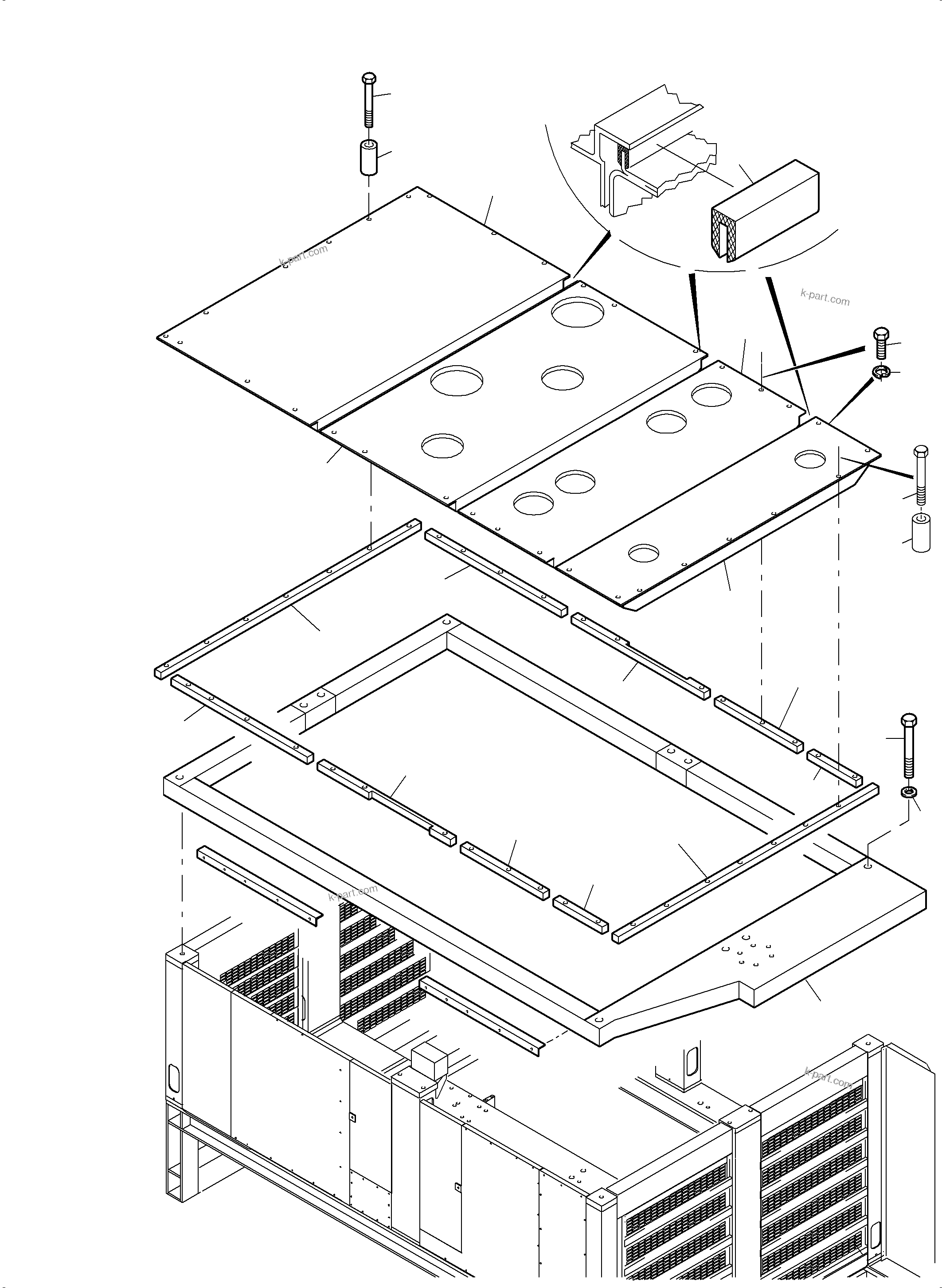 Komatsu parts book diagram for PC5500-6 S/N 15083: MACHINERY HOUSE DIESEL