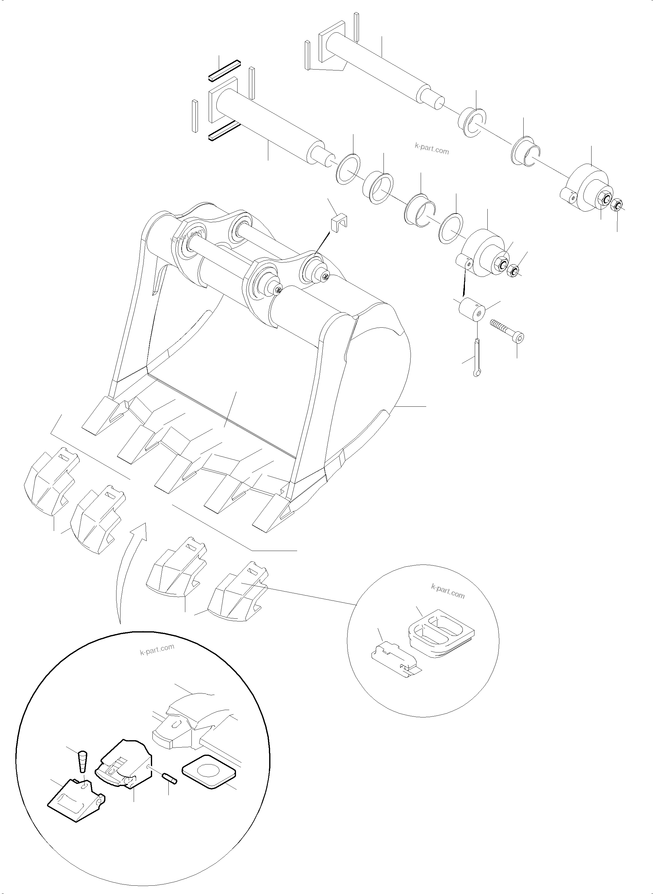 Komatsu parts book diagram for PC5500-6 S/N 15083: BACKHOE 29 CBM