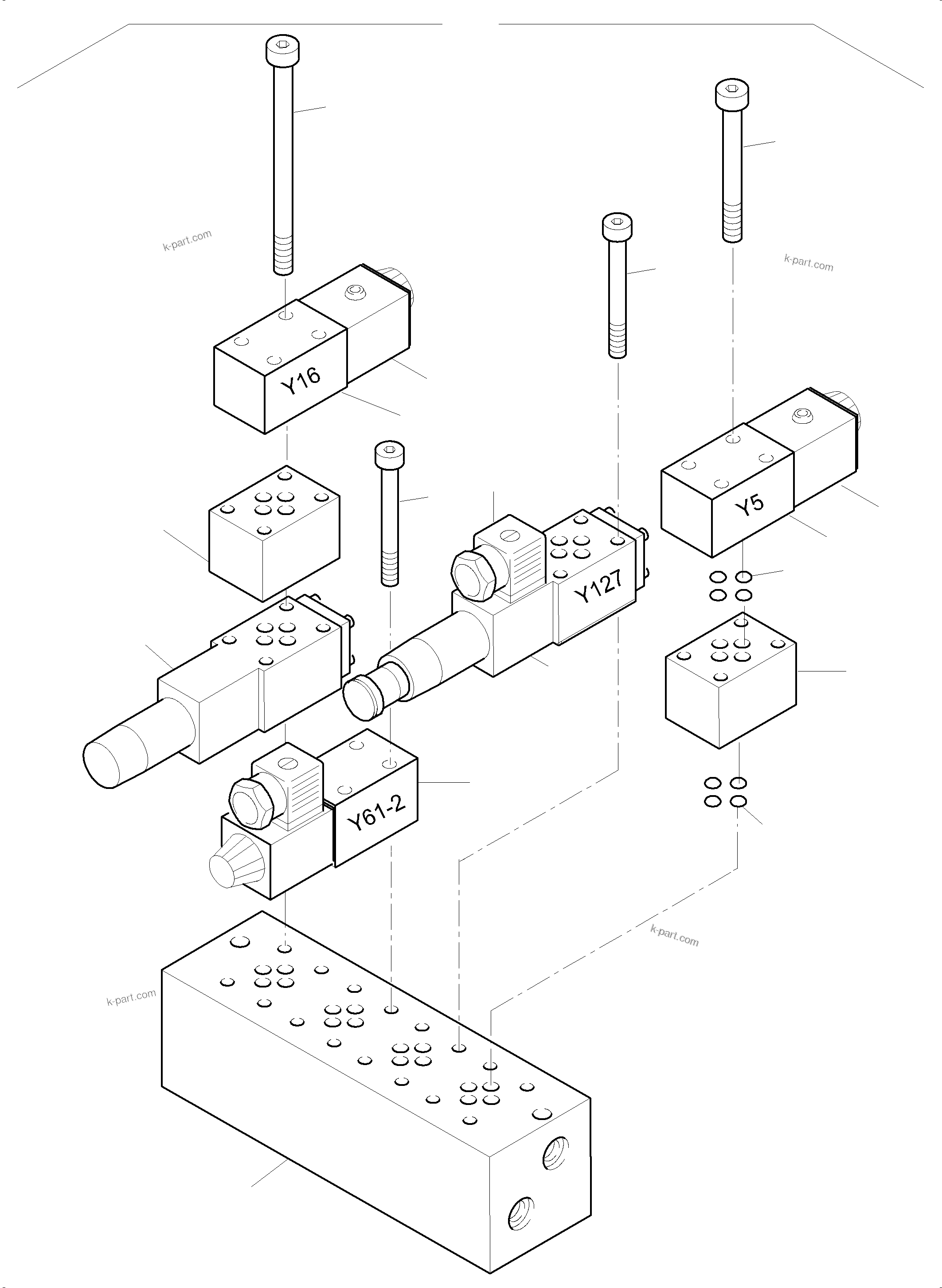 Komatsu parts book diagram for PC5500-6 S/N 15083: MULTI-STATION MANIFOLD BLOCK