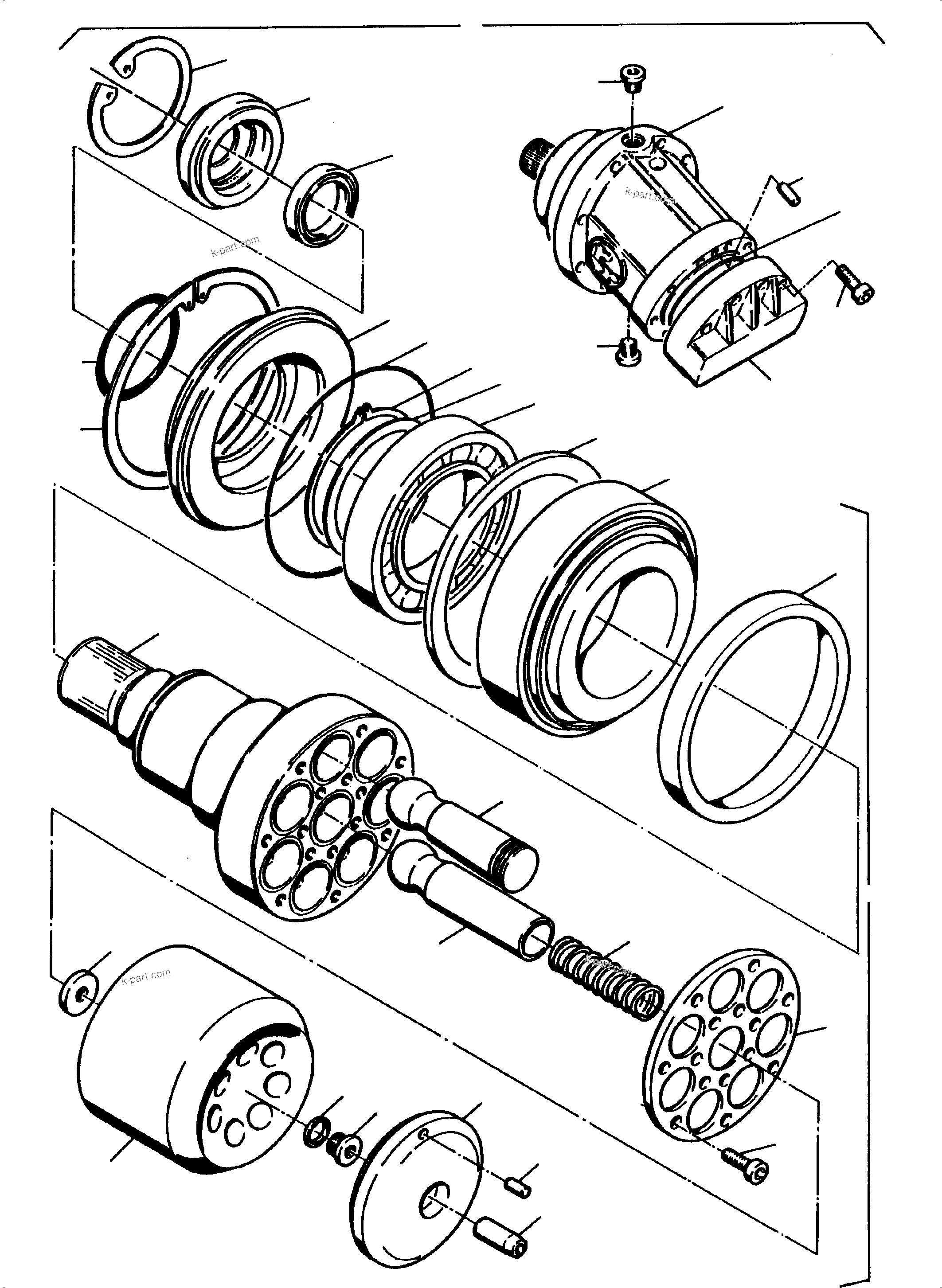 Komatsu parts book diagram for PC5500-6 S/N 15086: HYDR.MOTOR