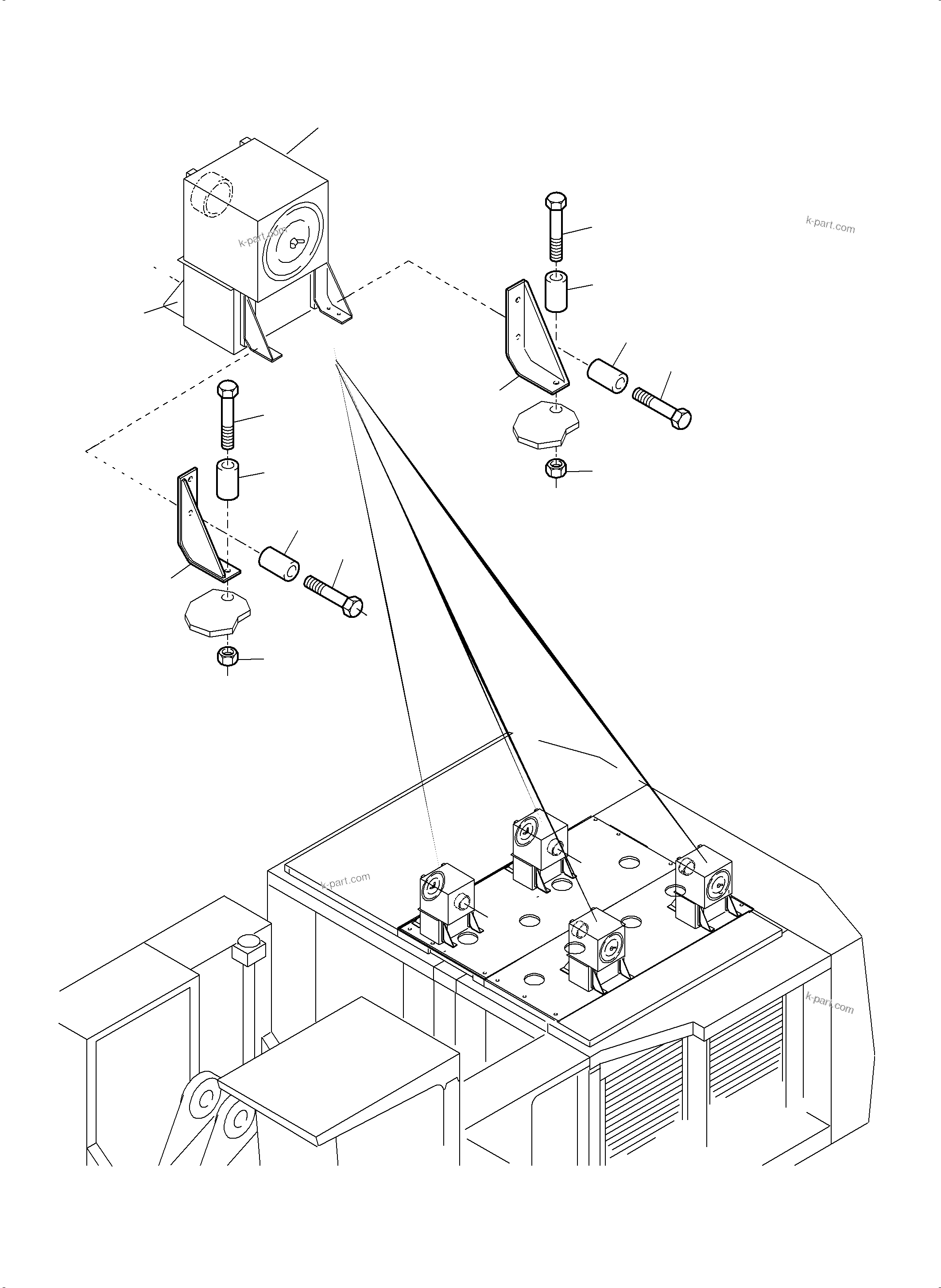 Komatsu parts book diagram for PC5500-6 S/N 15086: AIR CLEANER MOUNTING