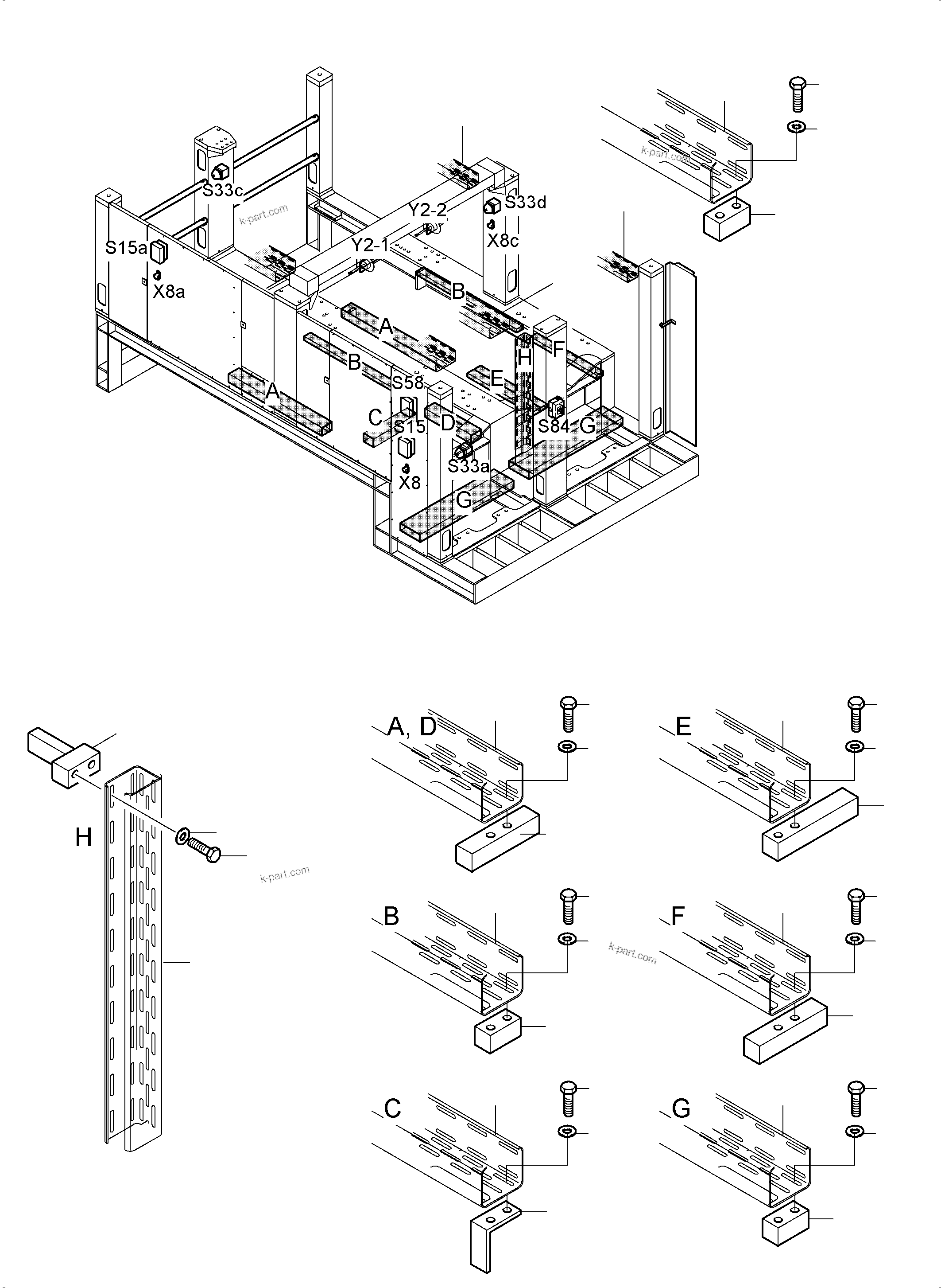 Komatsu parts book diagram for PC5500-6 S/N 15086: ELECTRIC EQUIPMENT