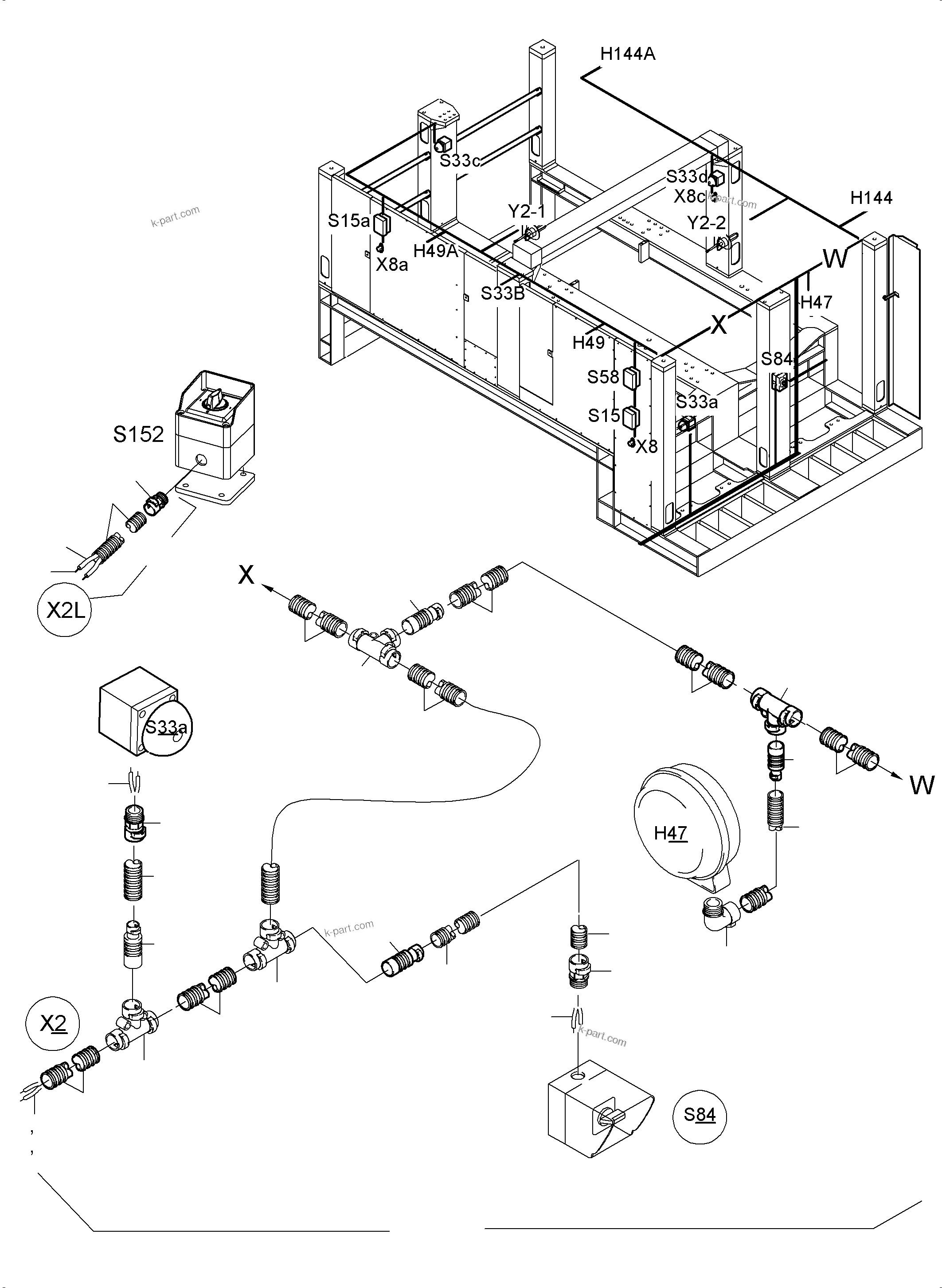 Komatsu parts book diagram for PC5500-6 S/N 15086: LIGHTING EQUIPMENT