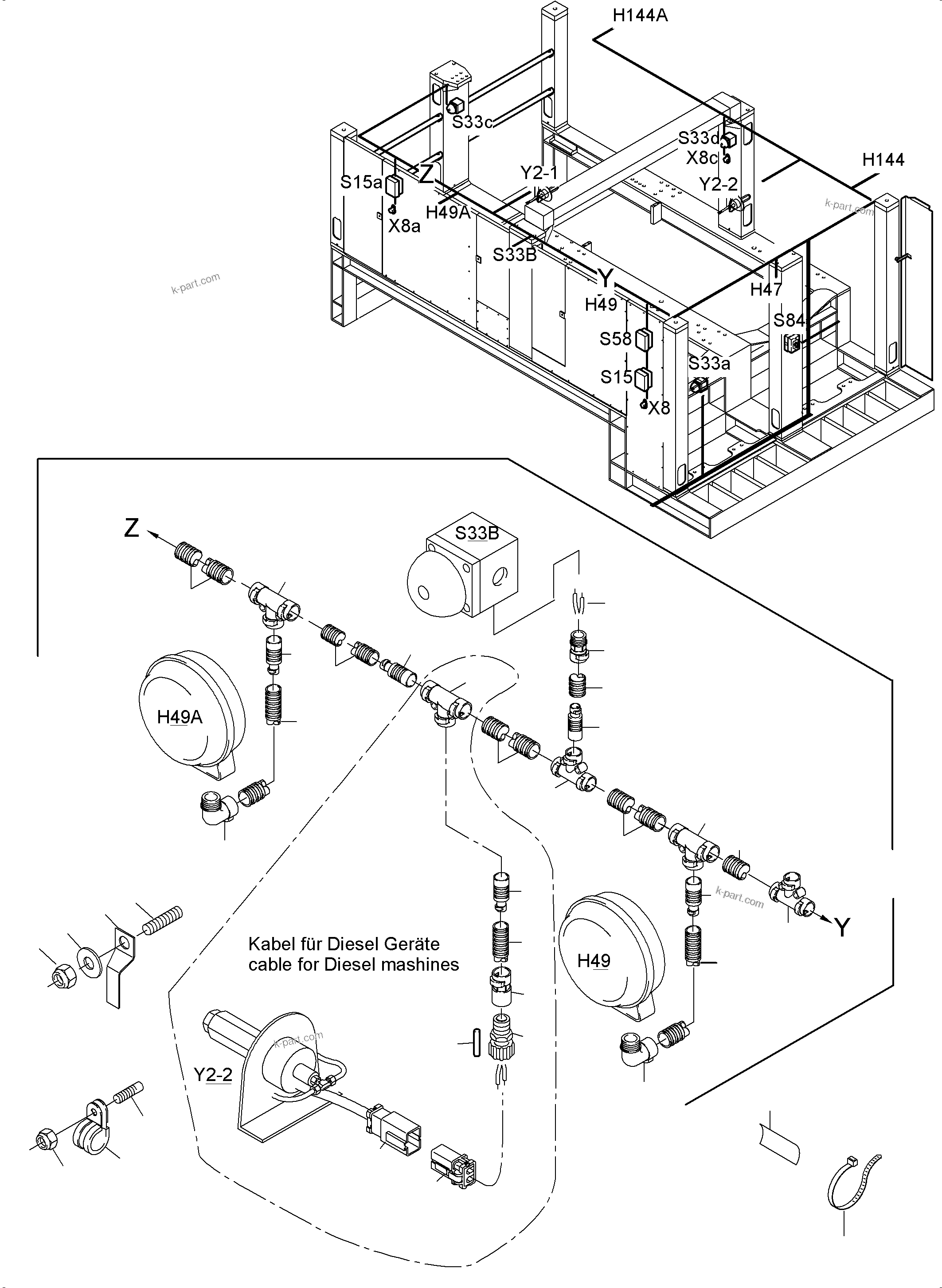 Komatsu parts book diagram for PC5500-6 S/N 15086: LIGHTING EQUIPMENT