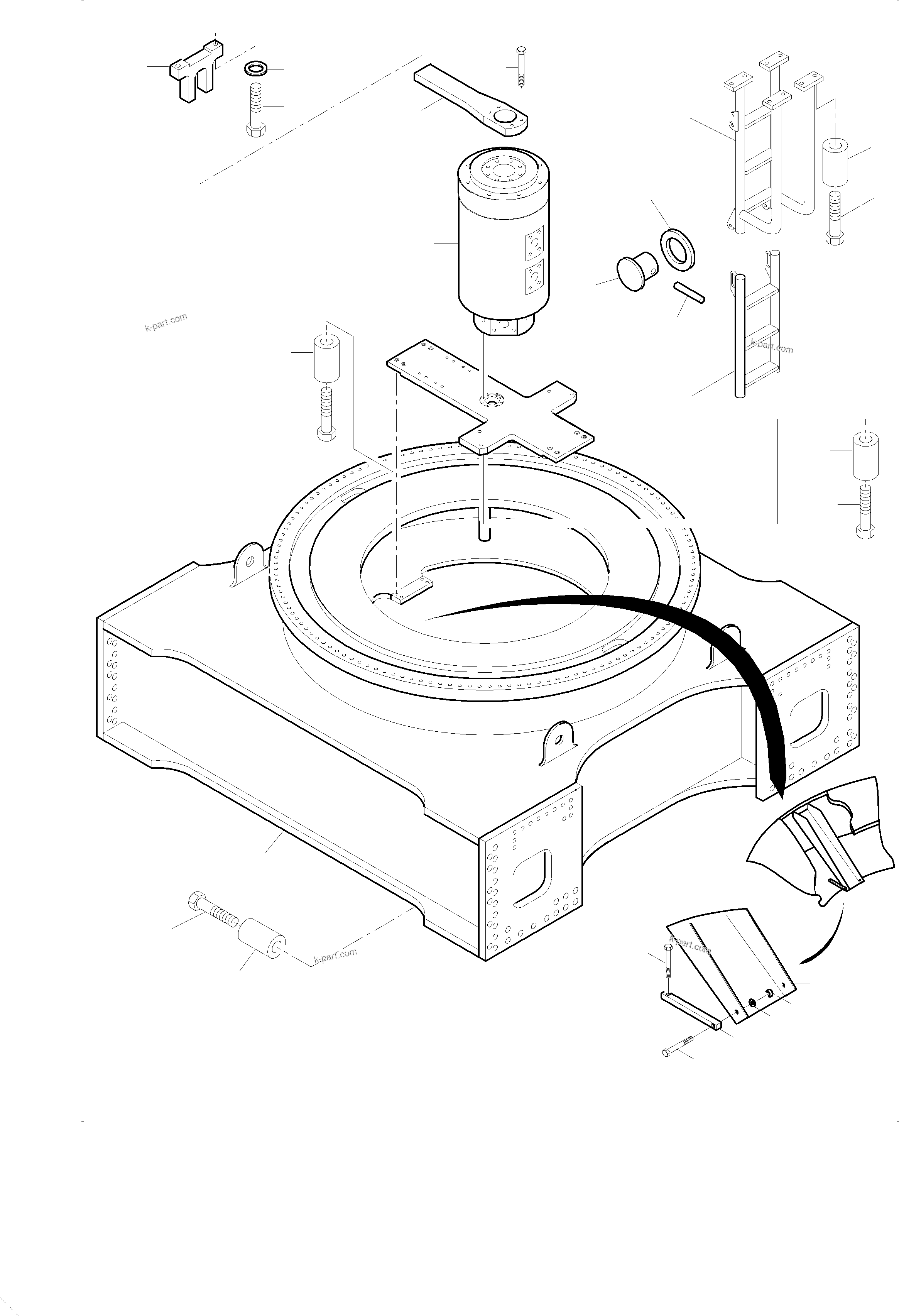 Komatsu parts book diagram for PC5500-6 S/N 15086: CARBODY