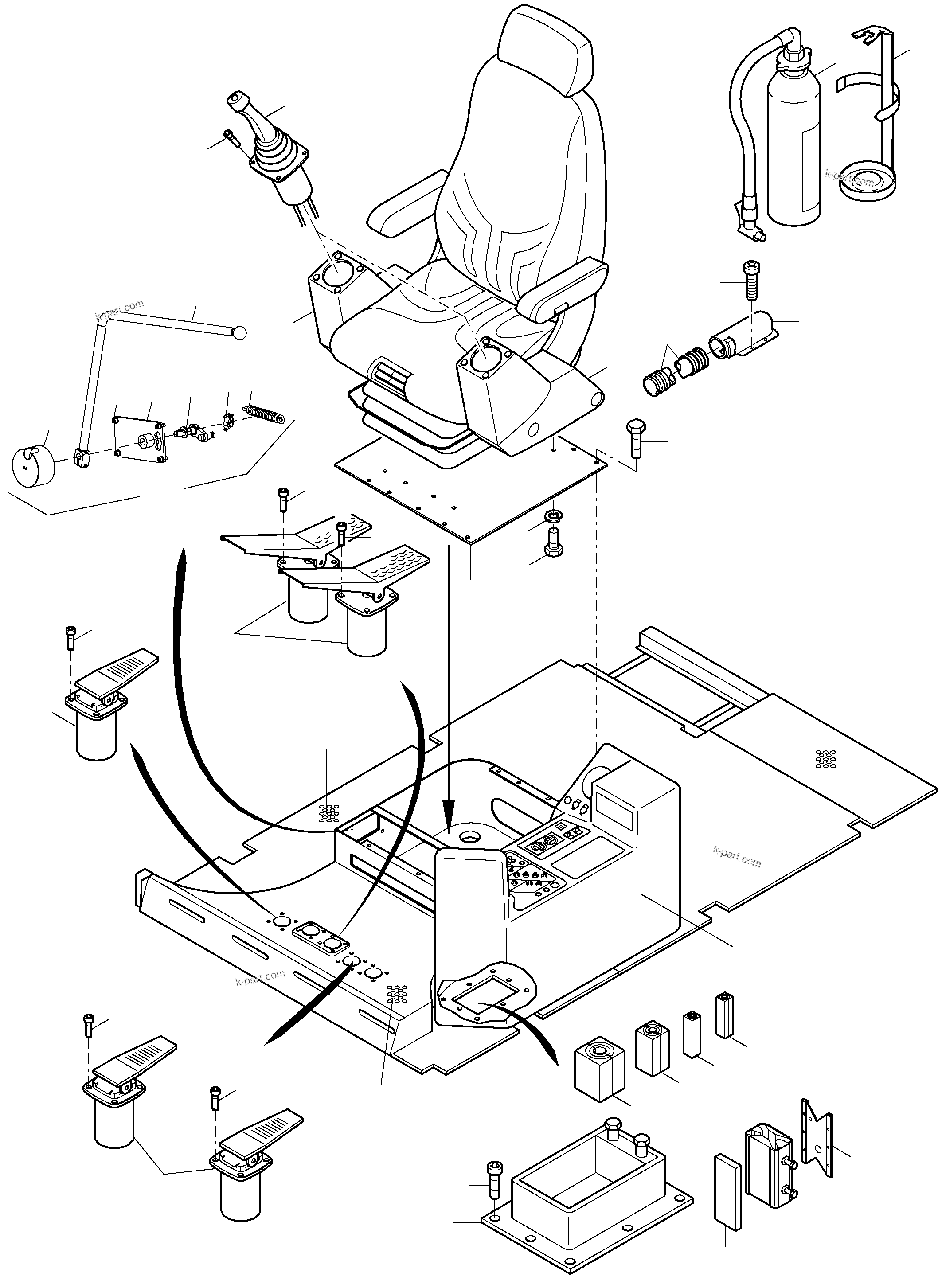 Komatsu parts book diagram for PC5500-6 S/N 15086: OPERATOR'S STAND