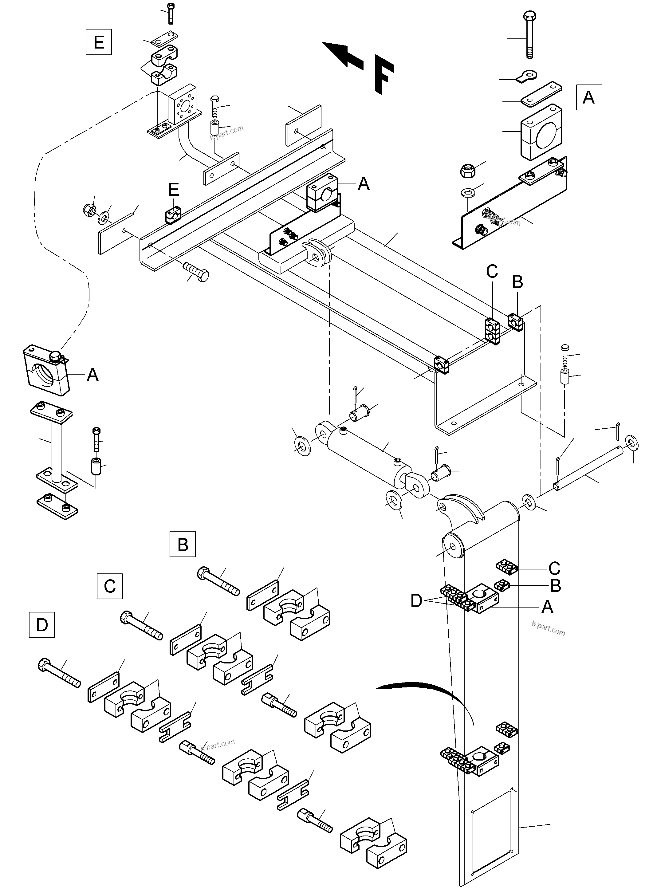 Komatsu parts book diagram for PC5500-6 S/N 15086: REFUELING EQUIPMENT FUEL LINE WIGGINS VR 300
