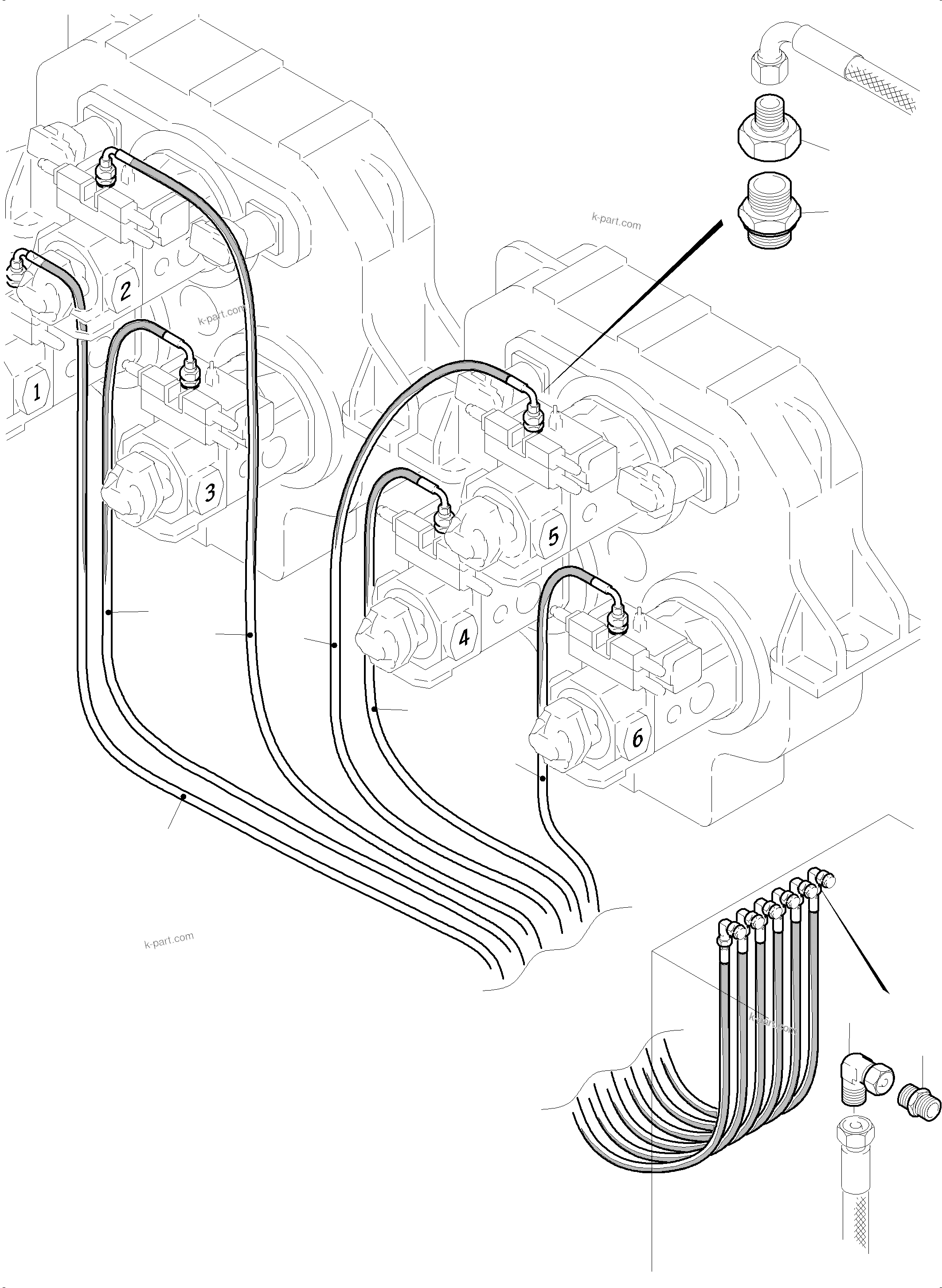 Komatsu parts book diagram for PC5500-6E S/N 15089: MAIN PUMP CONTROL