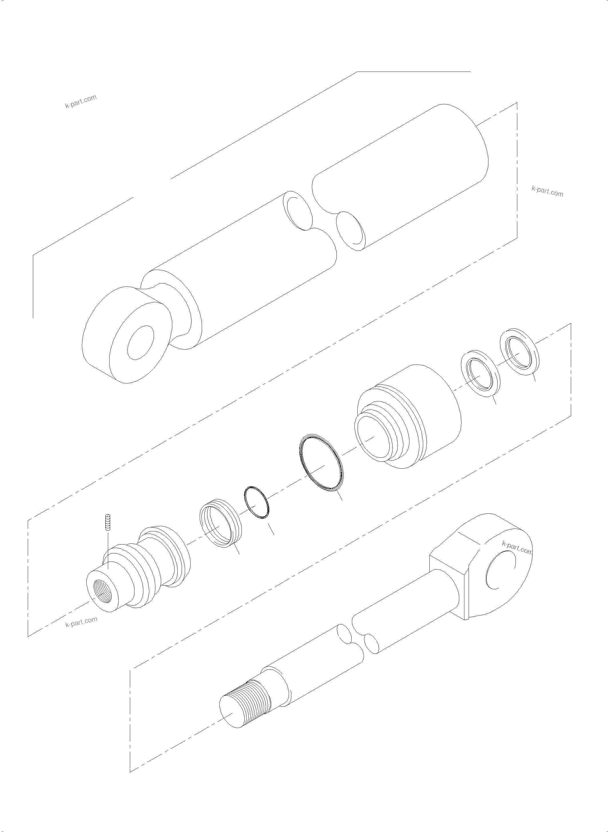 Komatsu parts book diagram for PC5500-6E S/N 15089: HYDRAULIC CYLINDER