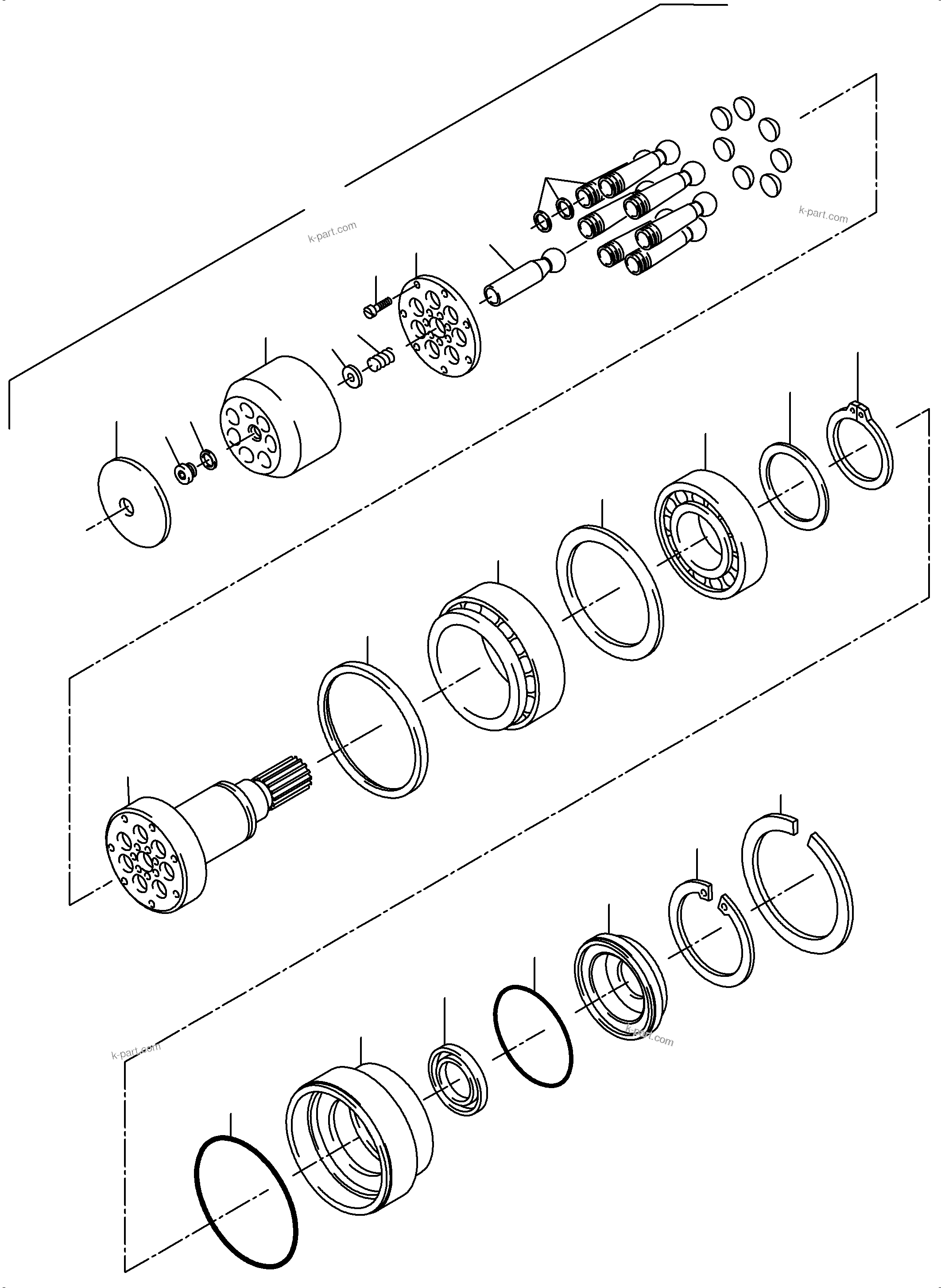 Komatsu parts book diagram for PC5500-6E S/N 15089: HYDRAULIC MOTOR