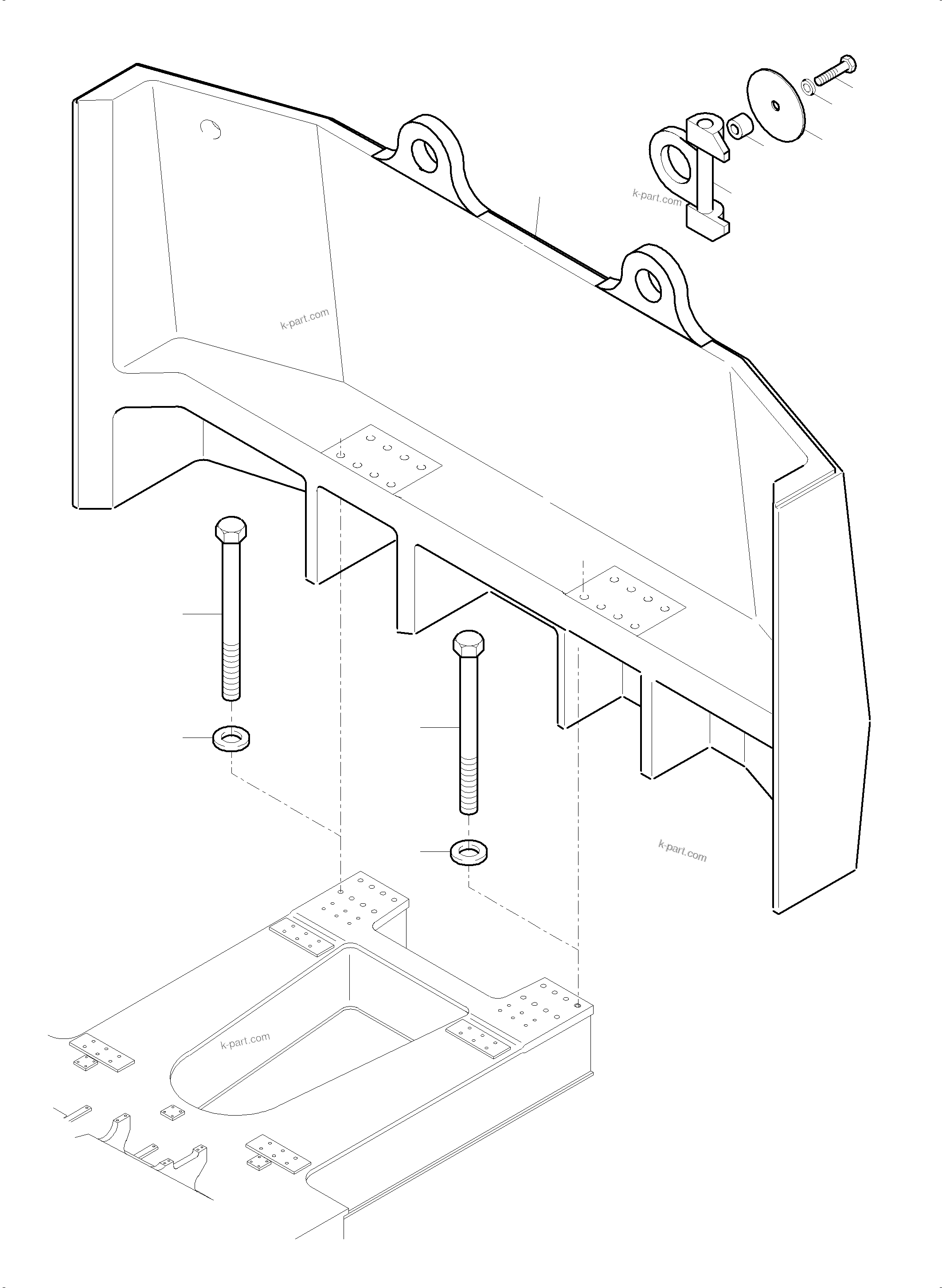 Komatsu parts book diagram for PC5500-6E S/N 15089: COUNTERWEIGHT ARR.