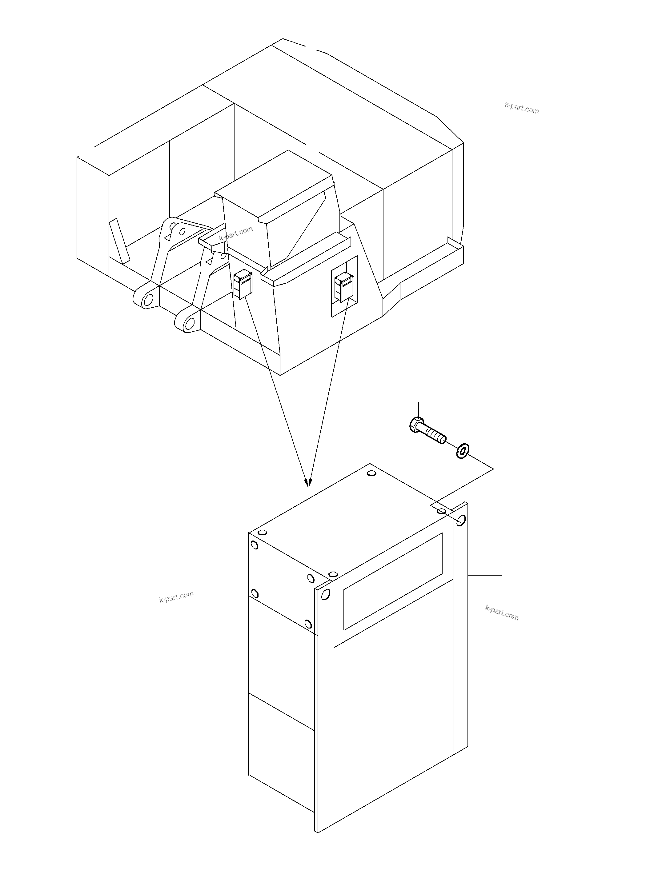 Komatsu parts book diagram for PC5500-6E S/N 15089: AIR CONDITION ARR. - CAB SUPPORT AND MS-SWITCH CABINET