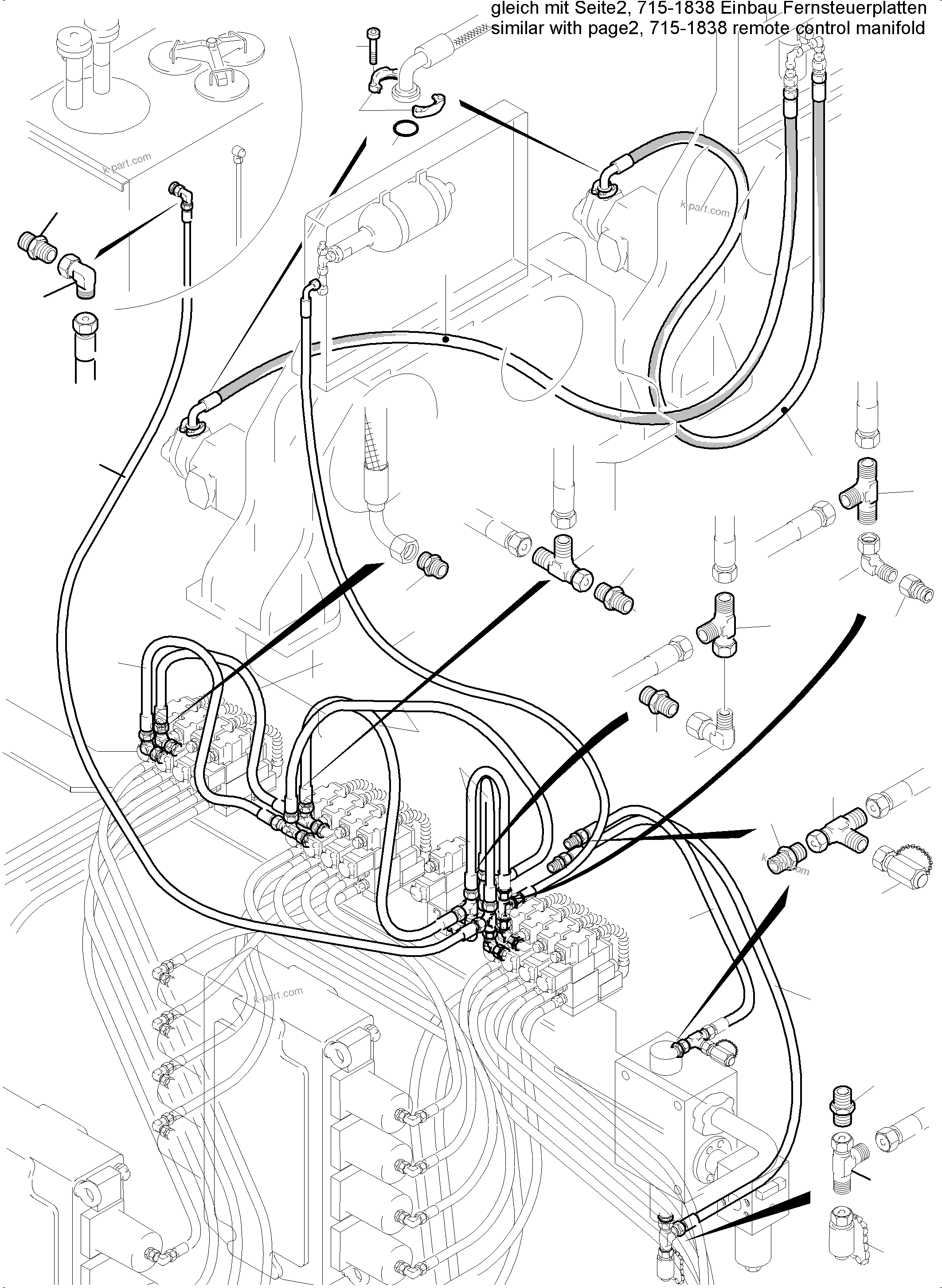Komatsu parts book diagram for PC5500-6E S/N 15089: PILOT OIL LINES