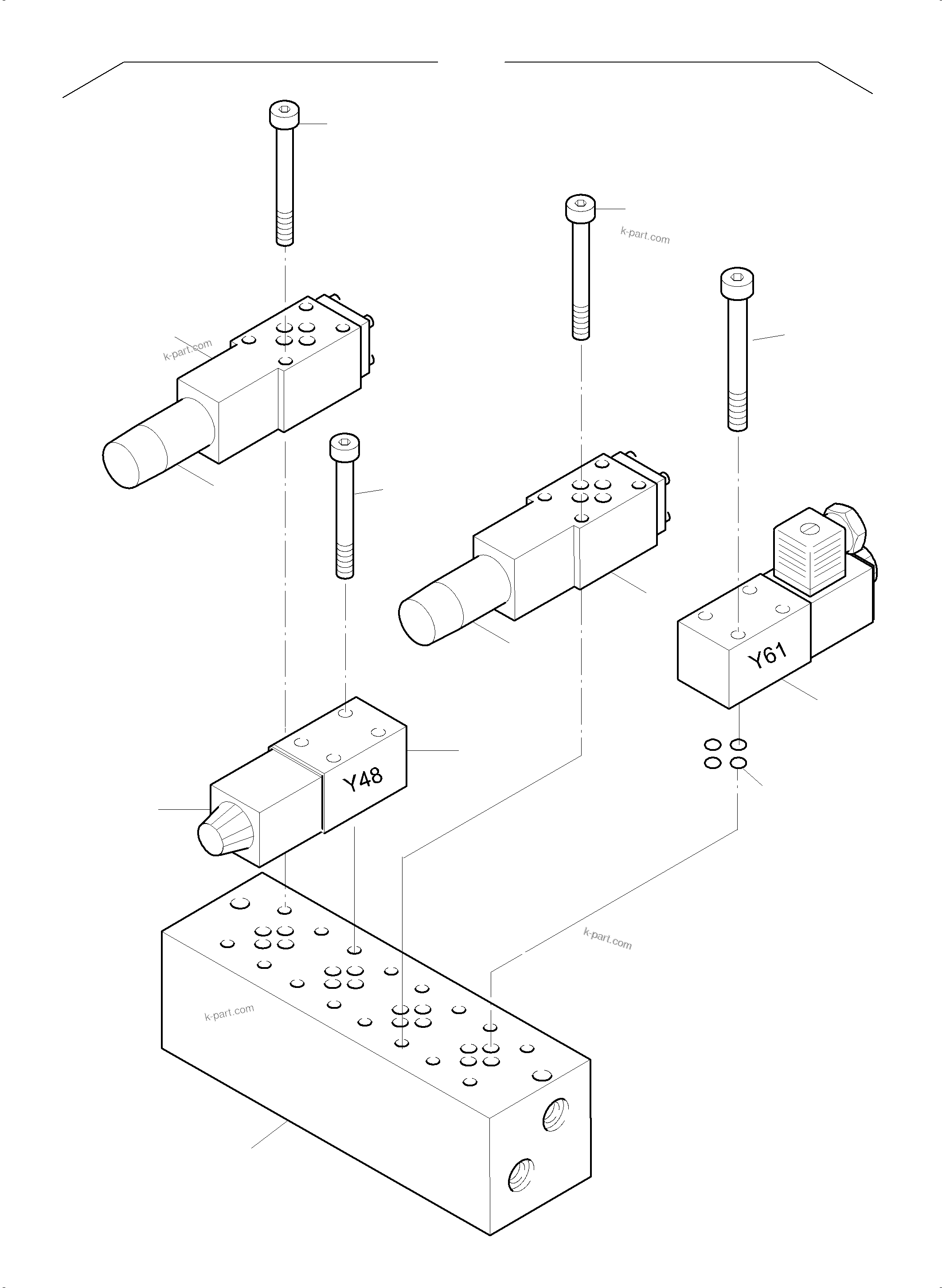 Komatsu parts book diagram for PC5500-6E S/N 15089: MULTI-STATION MANIFOLD BLOCK, REAR