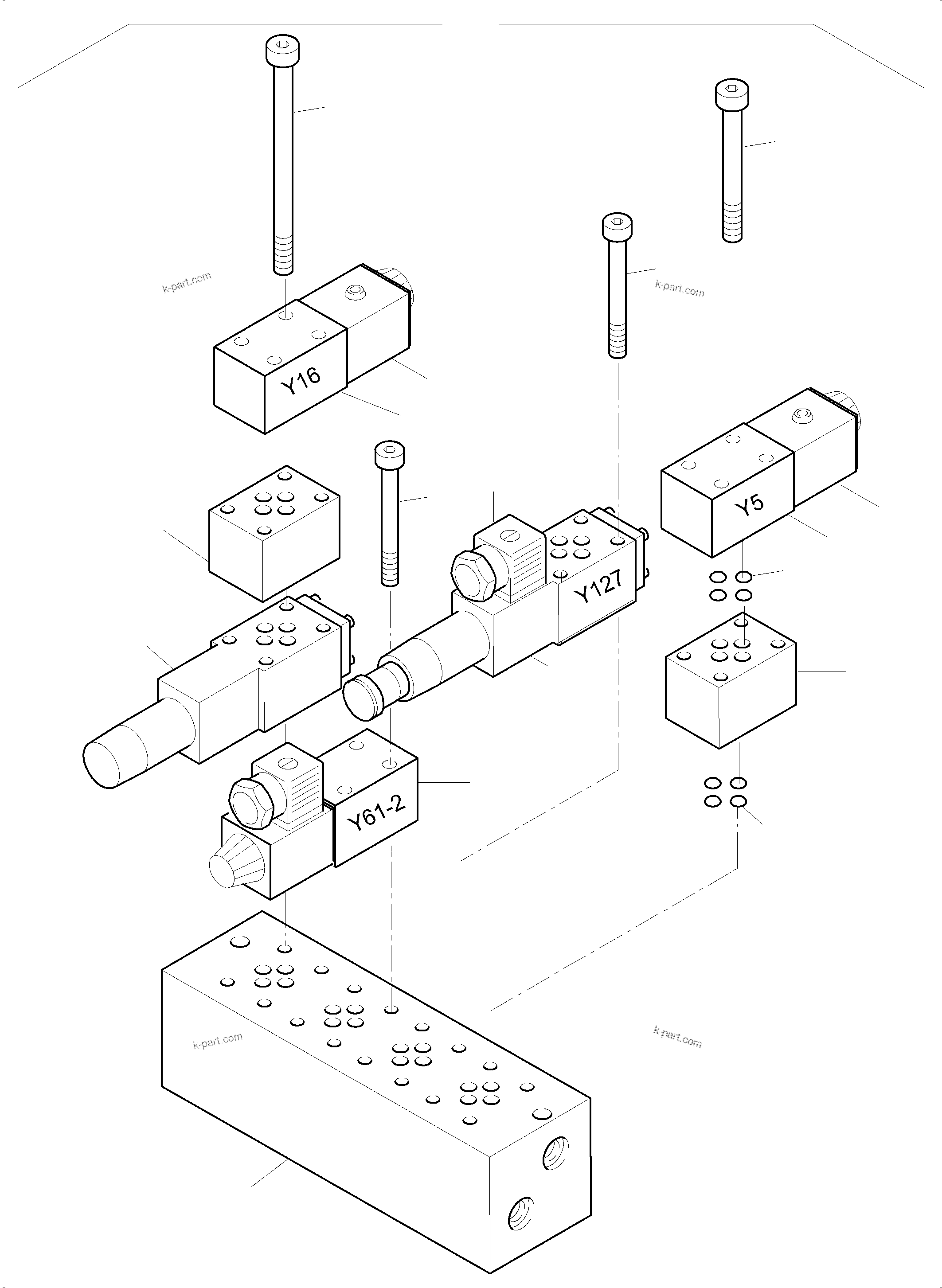 Komatsu parts book diagram for PC5500-6E S/N 15089: MULTI-STATION MANIFOLD BLOCK