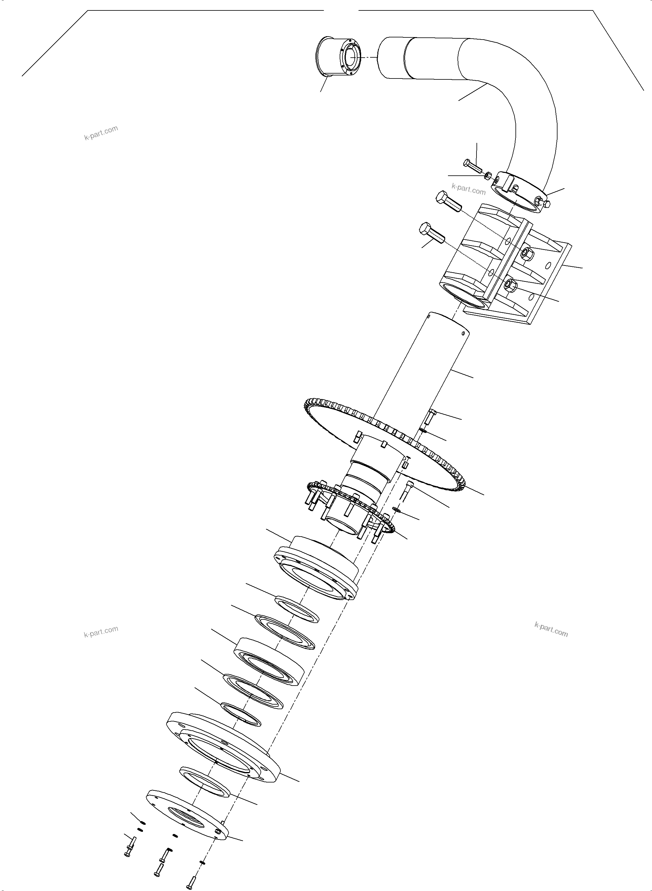 Komatsu parts book diagram for PC5500-6E S/N 15089: DRUM BEARING - PINIONEND