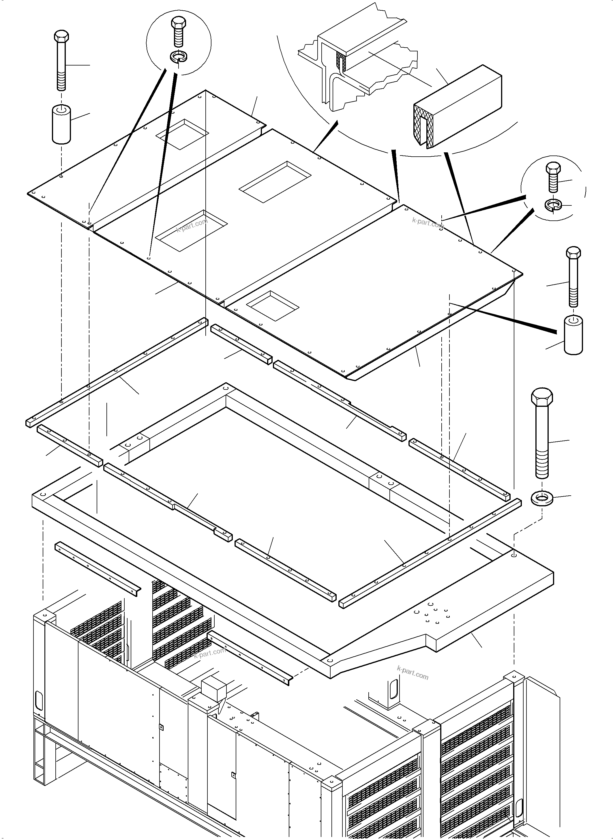Komatsu parts book diagram for PC5500-6E S/N 15089: MACHINERY HOUSE ELECTRO