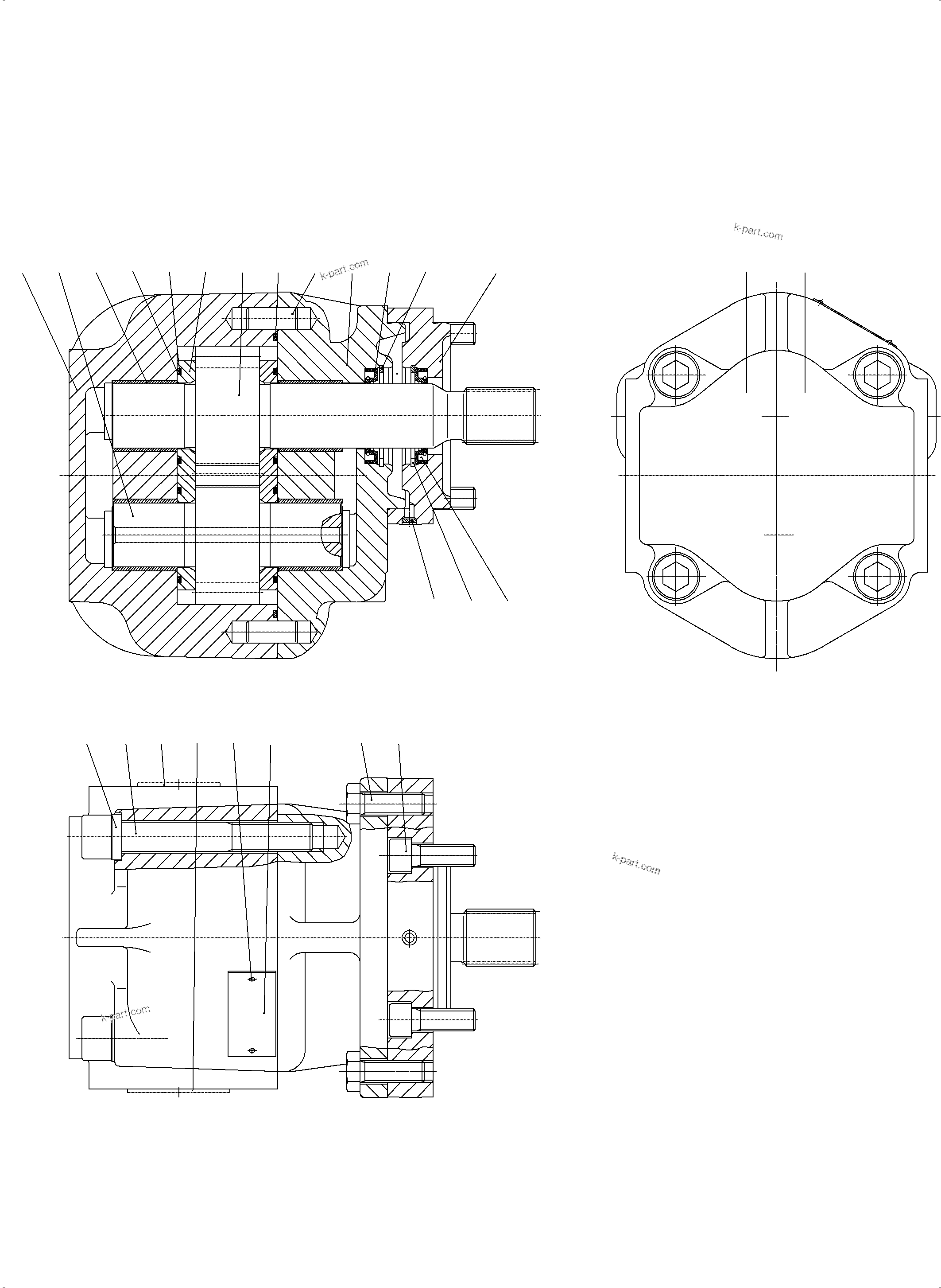 Komatsu parts book diagram for PC5500-6E S/N 15089: GEAR PUMP