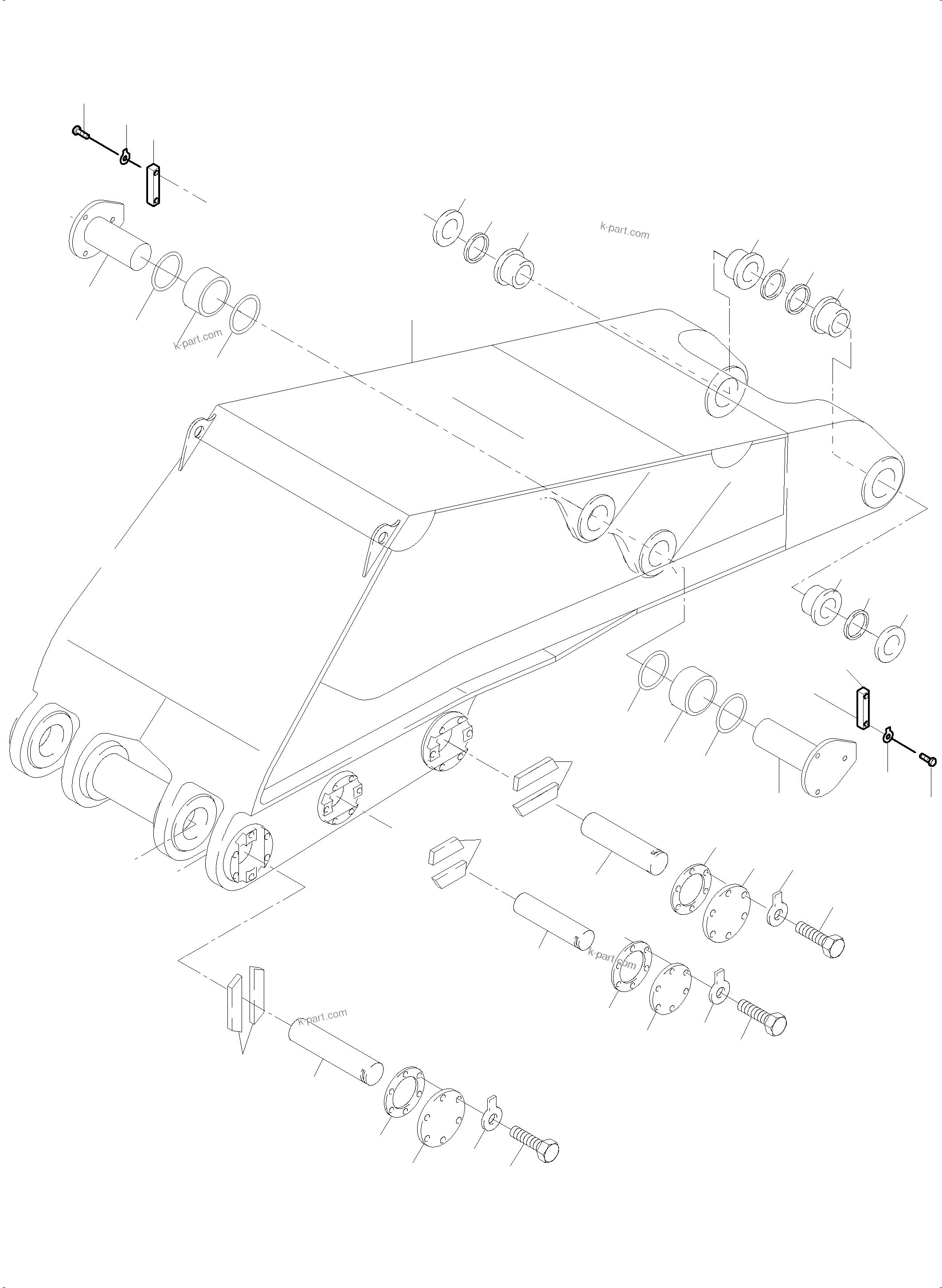 Komatsu parts book diagram for PC5500-6E S/N 15089: BOOM 7.6 M