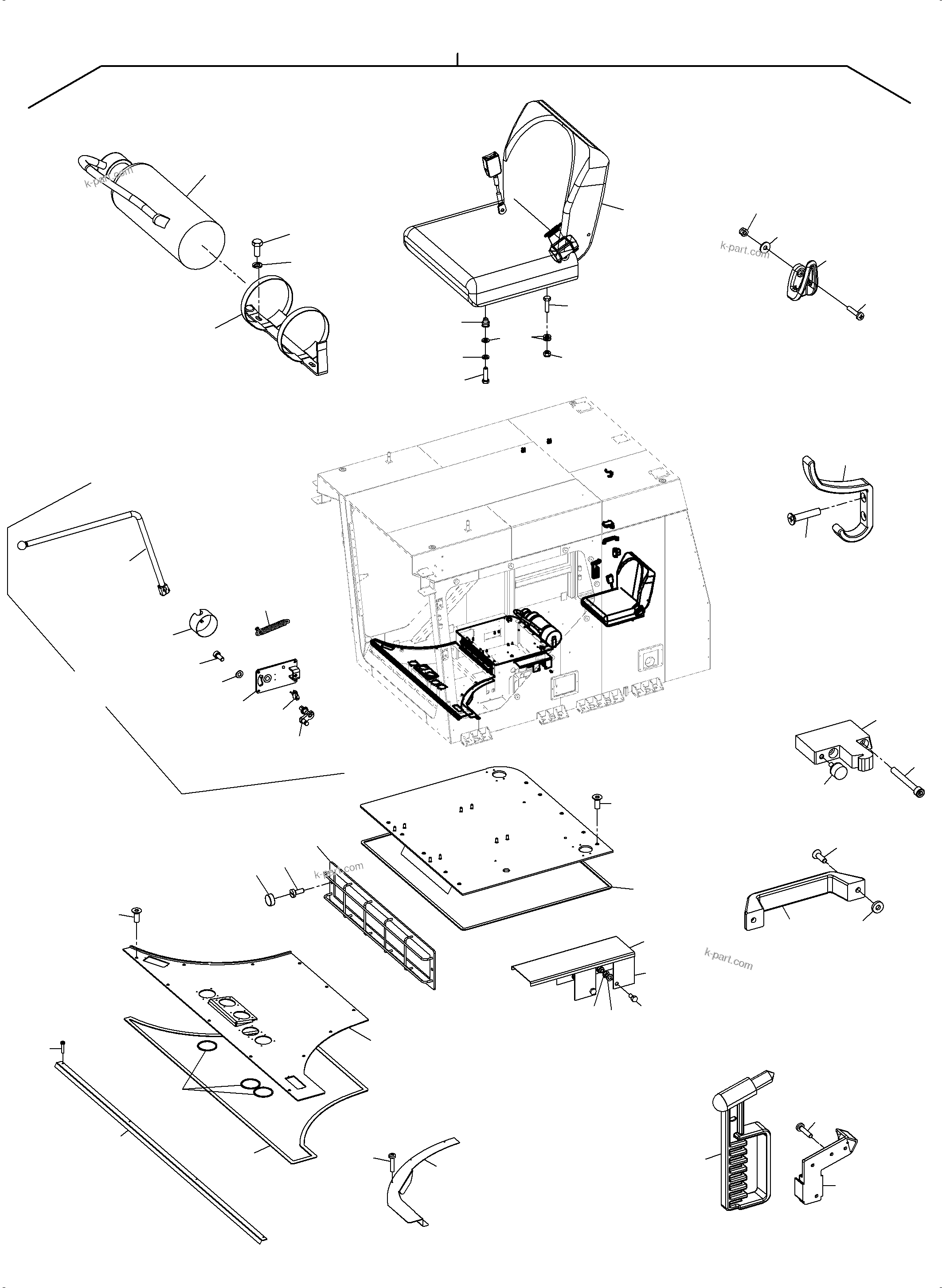 Komatsu parts book diagram for PC5500-6E S/N 15089: OPERATOR'S CAB PART 1