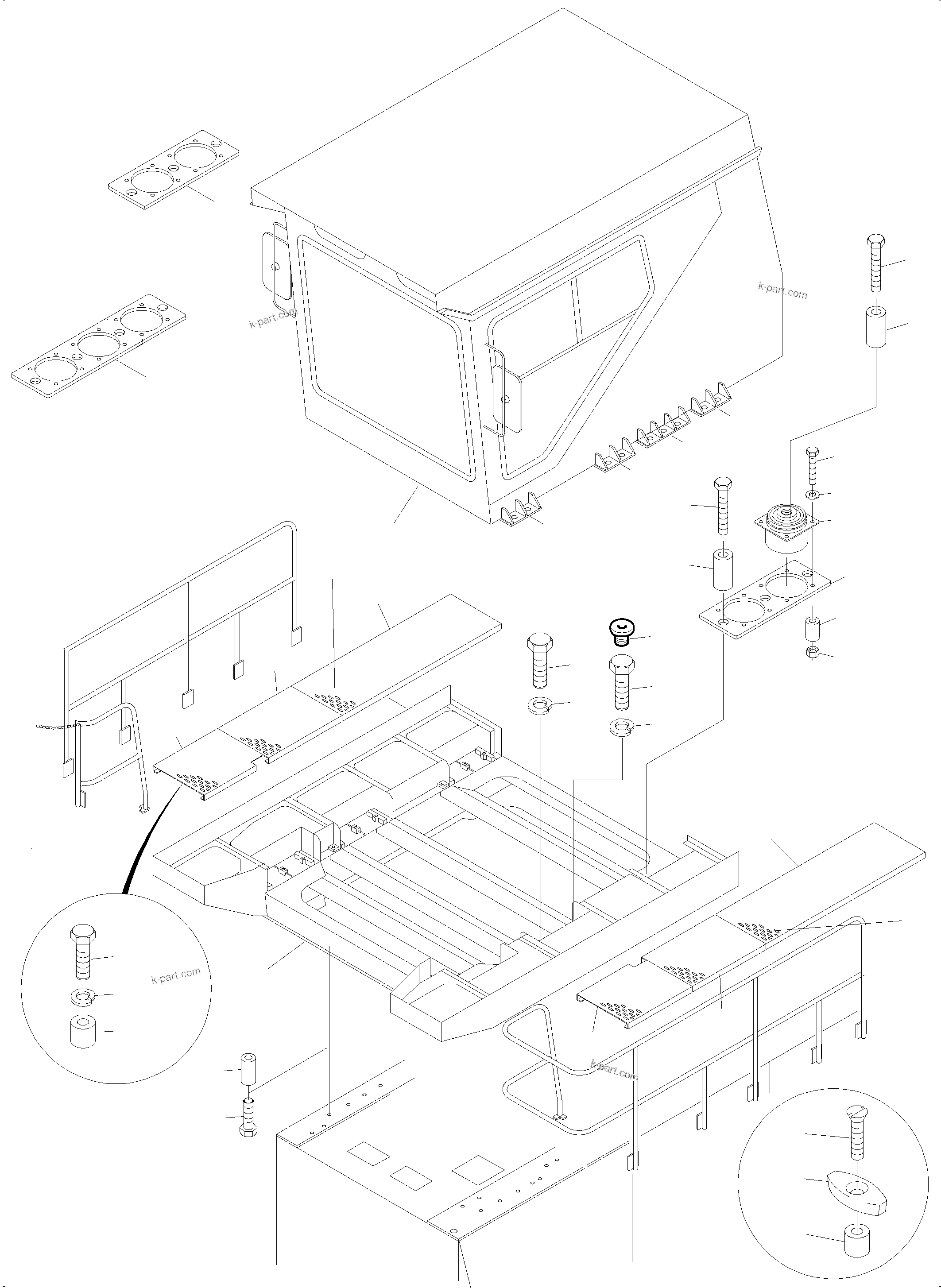 Komatsu parts book diagram for PC5500-6E S/N 15089: OPERATORґS CAB ARR.