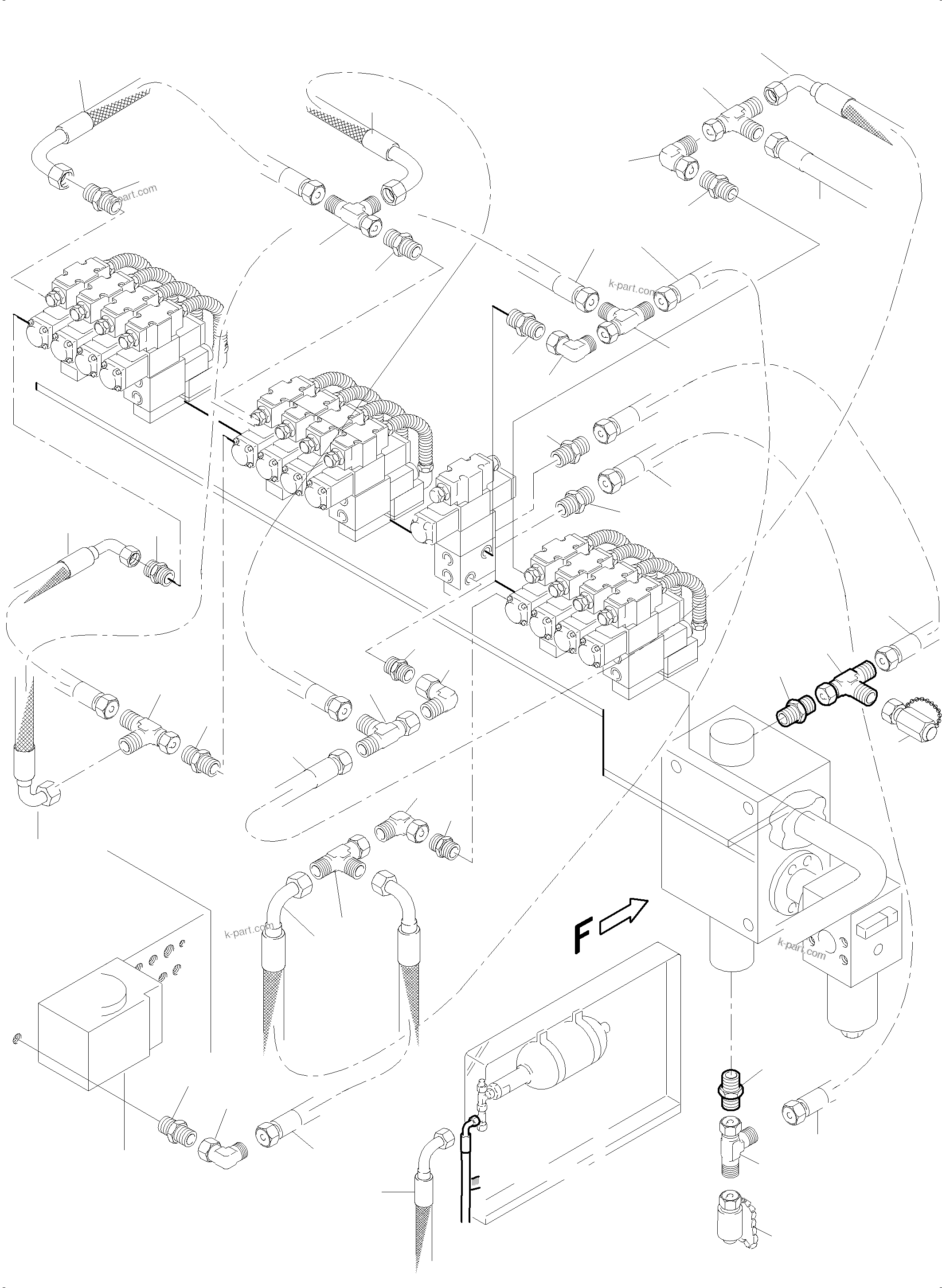 Komatsu parts book diagram for PC5500-6E S/N 15089: REMOTE CONTROL MANIFOLD, MOUNTING