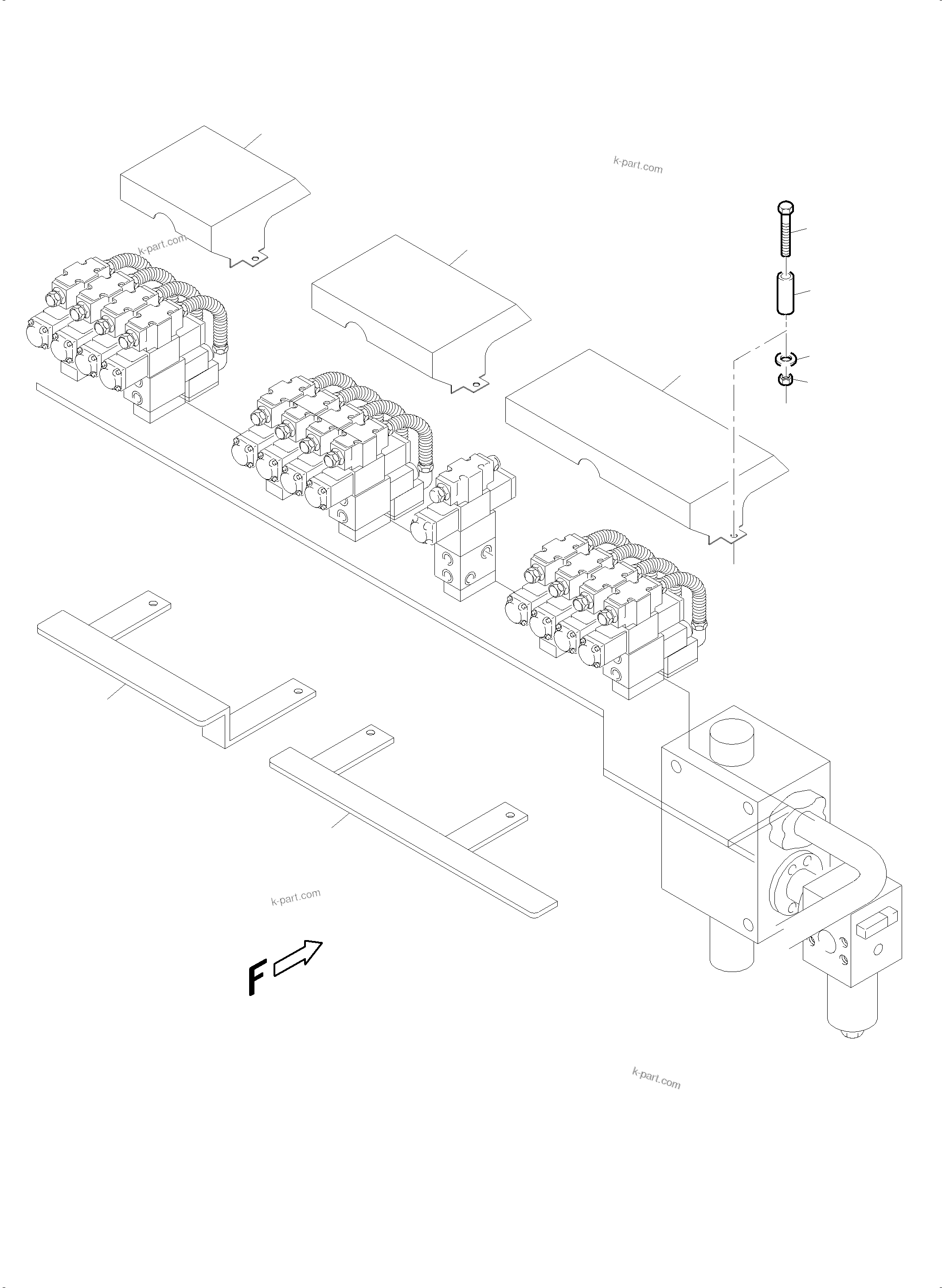 Komatsu parts book diagram for PC5500-6E S/N 15089: REMOTE CONTROL MANIFOLD, MOUNTING