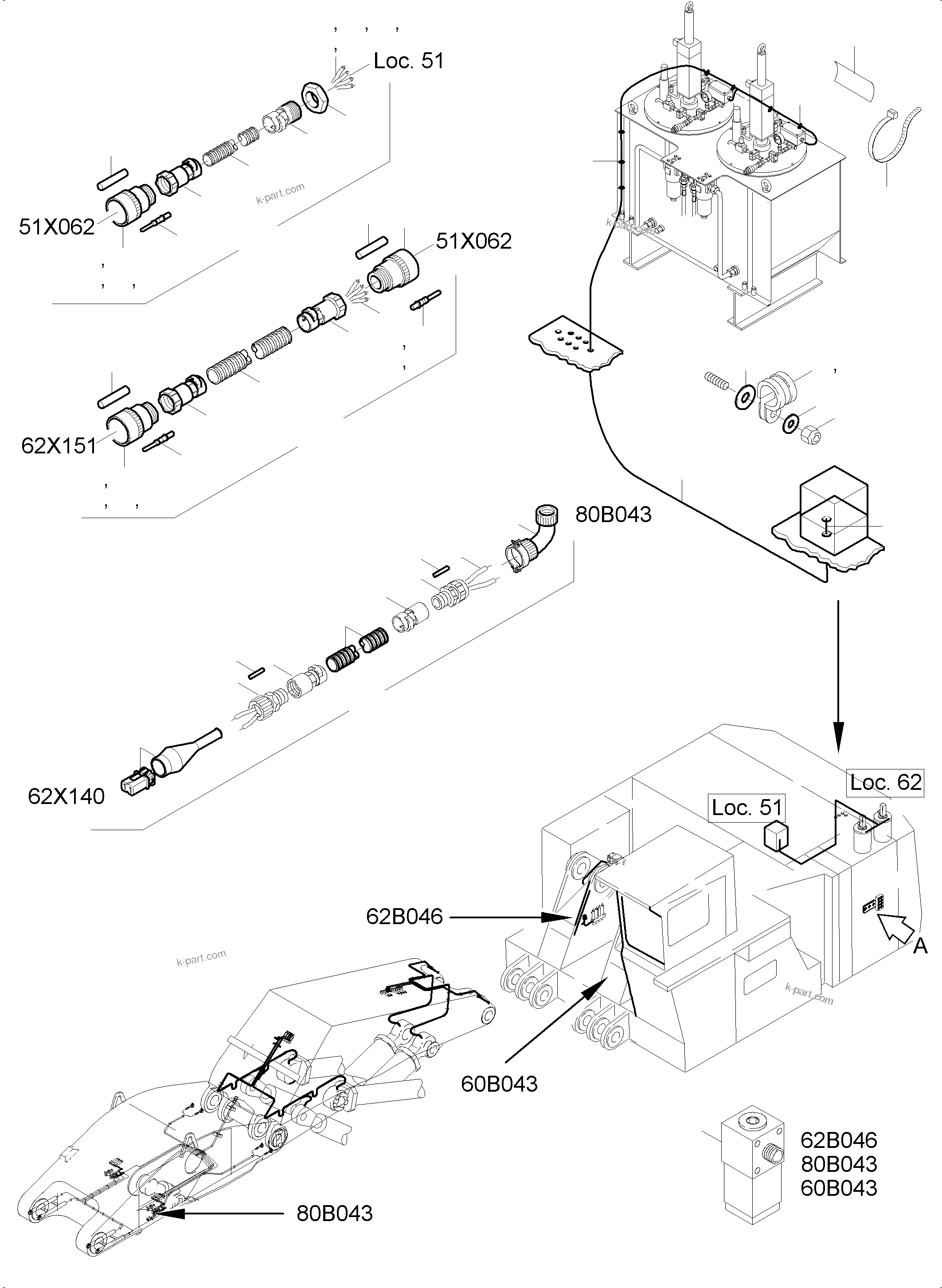 Komatsu parts book diagram for PC5500-6E S/N 15089: ELECTR. PARTS 2 AND 3 BARREL LUBRICATION