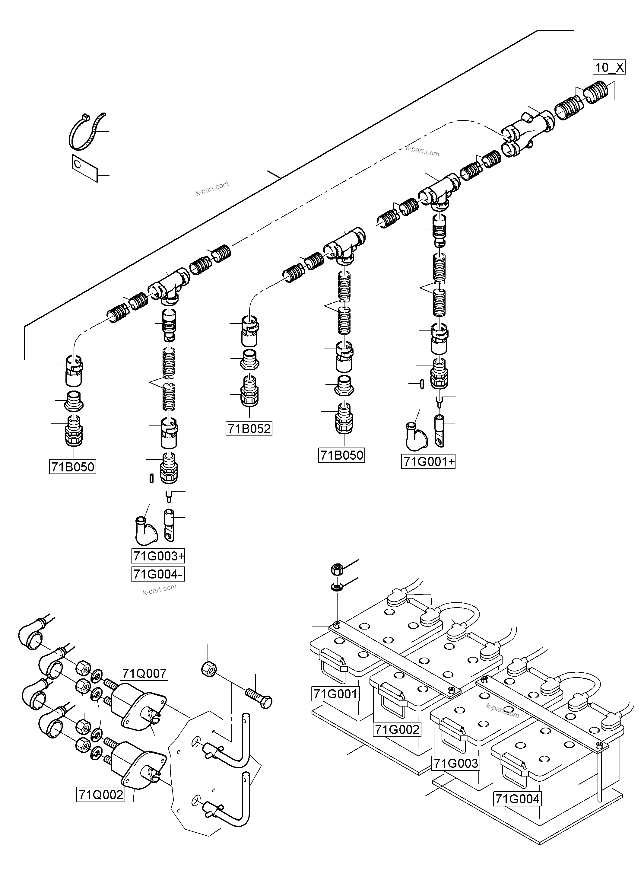 Komatsu parts book diagram for PC5500-6E S/N 15089: BATTERIES ELECTRICS