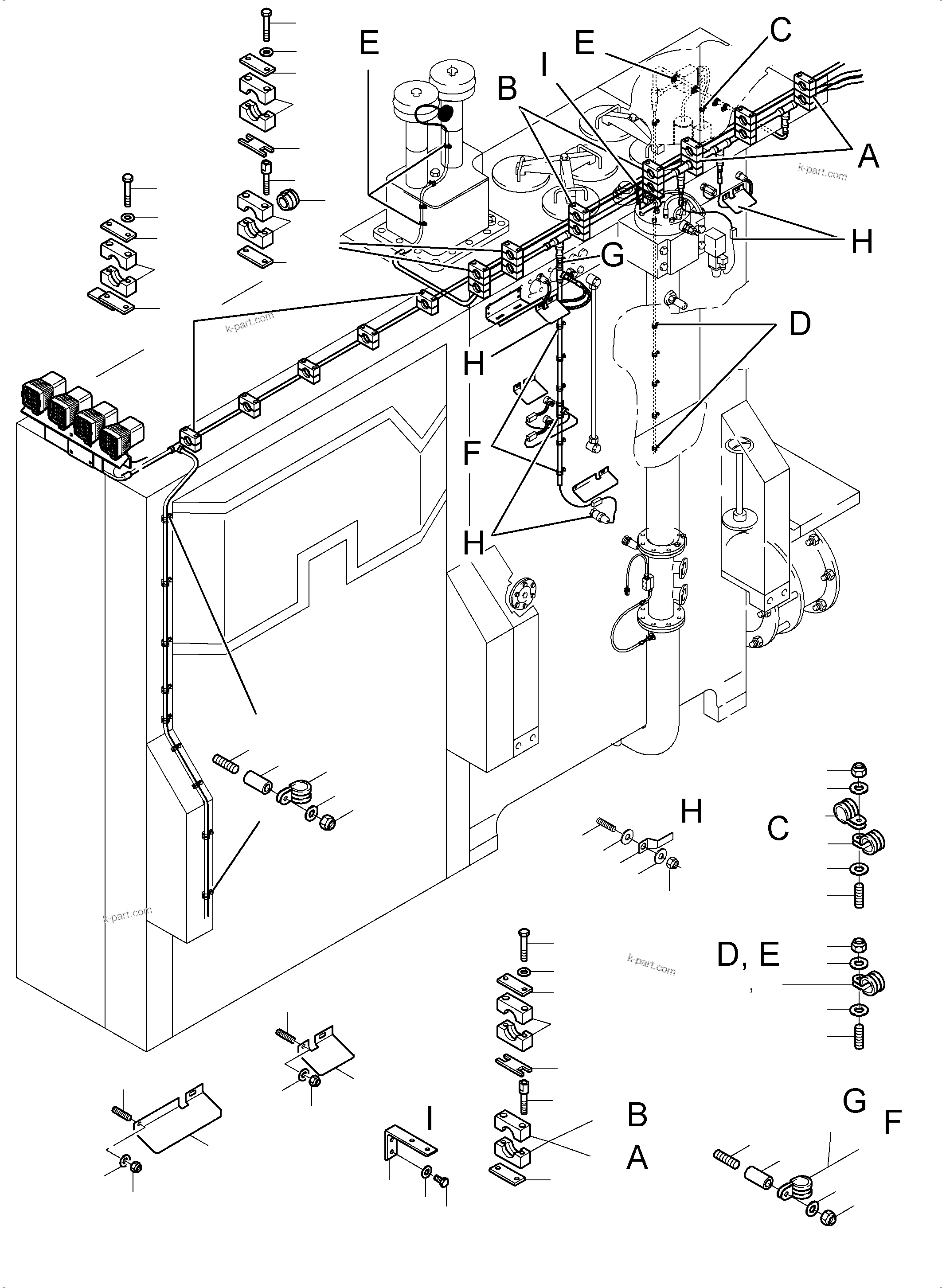 Komatsu parts book diagram for PC5500-6E S/N 15089: OIL TANK, OIL COOLER AND TRANSFUSING PUMP - ELECTRIC PARTS