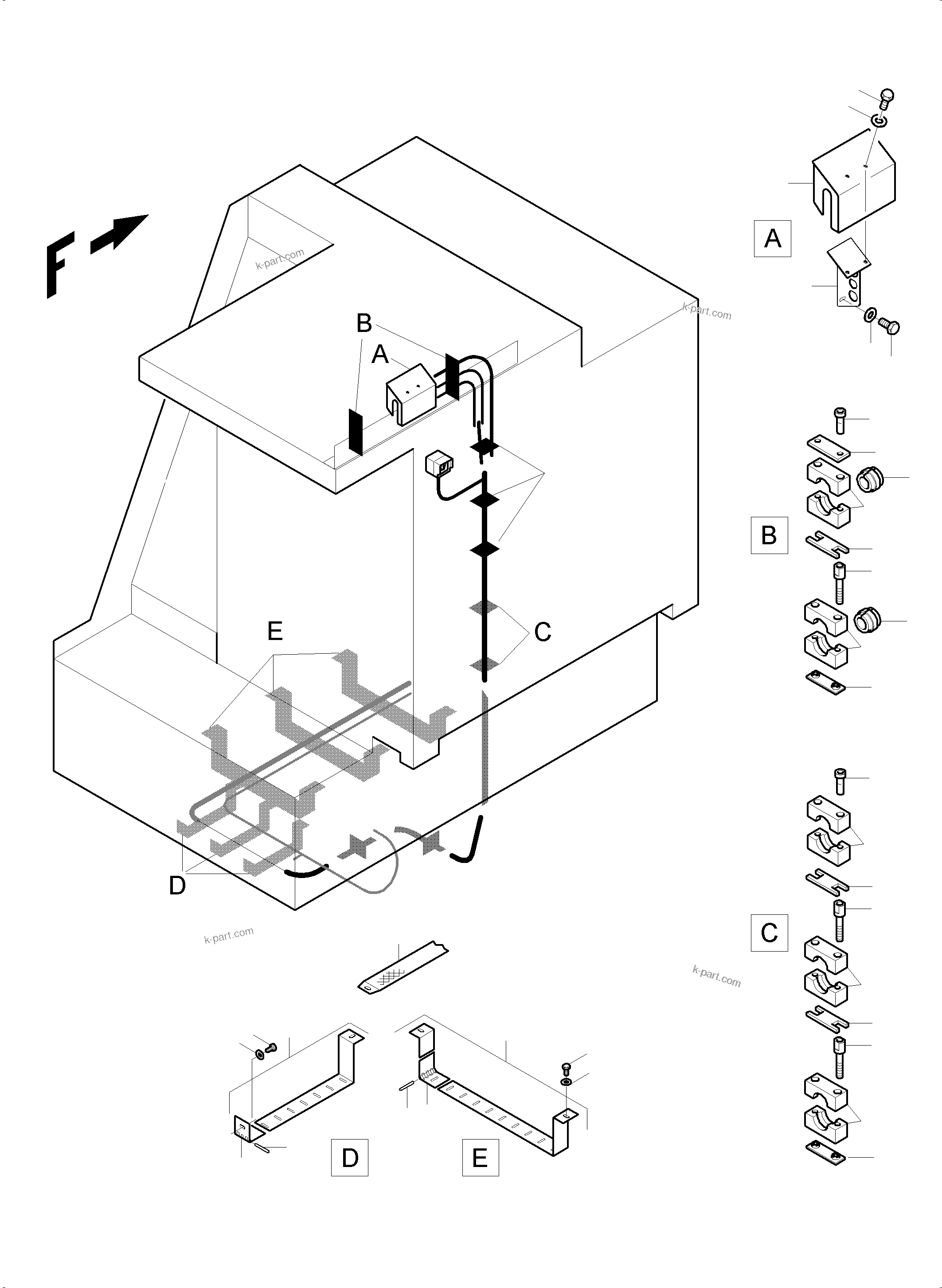 Komatsu parts book diagram for PC5500-6E S/N 15089: SWITCH CABINET - ELECTRIC - OUTER