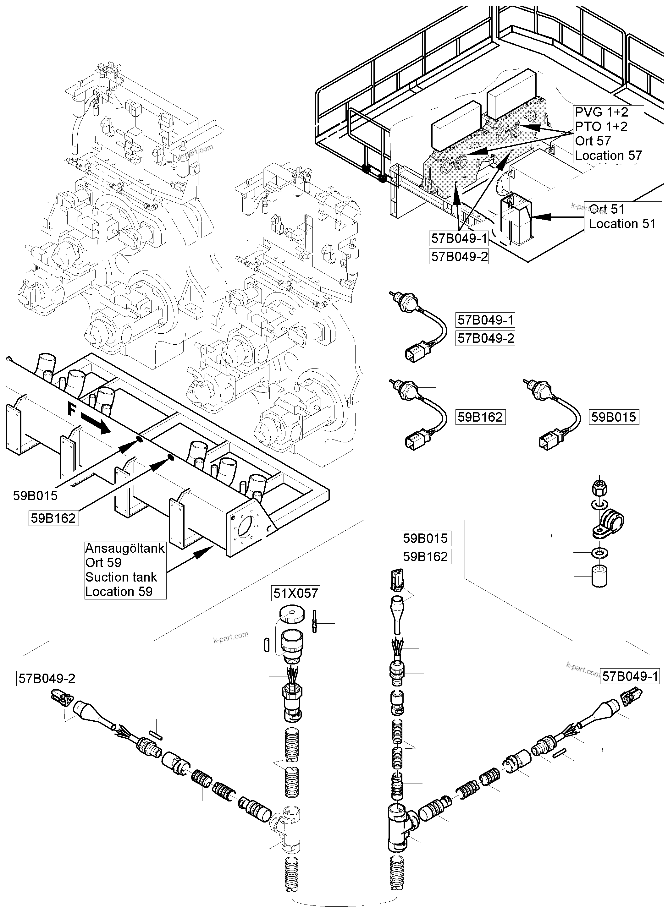 Komatsu parts book diagram for PC5500-6E S/N 15089: CONTROL- AND FILTER PLATES AND PUMP DITRIBUTOR GEAR, ELECTRICS