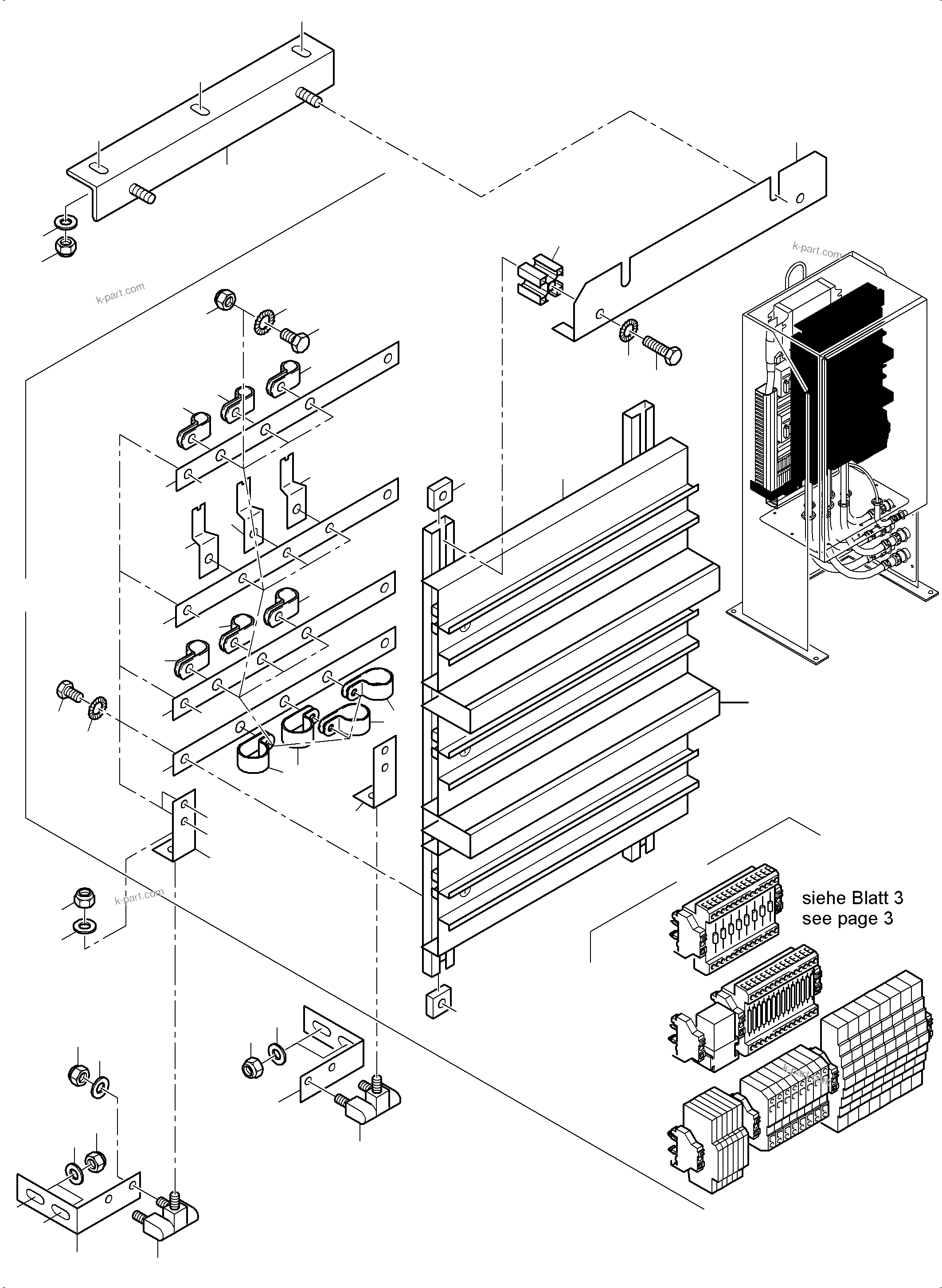 Komatsu parts book diagram for PC5500-6E S/N 15089: SWITCH CABINET ORT 40